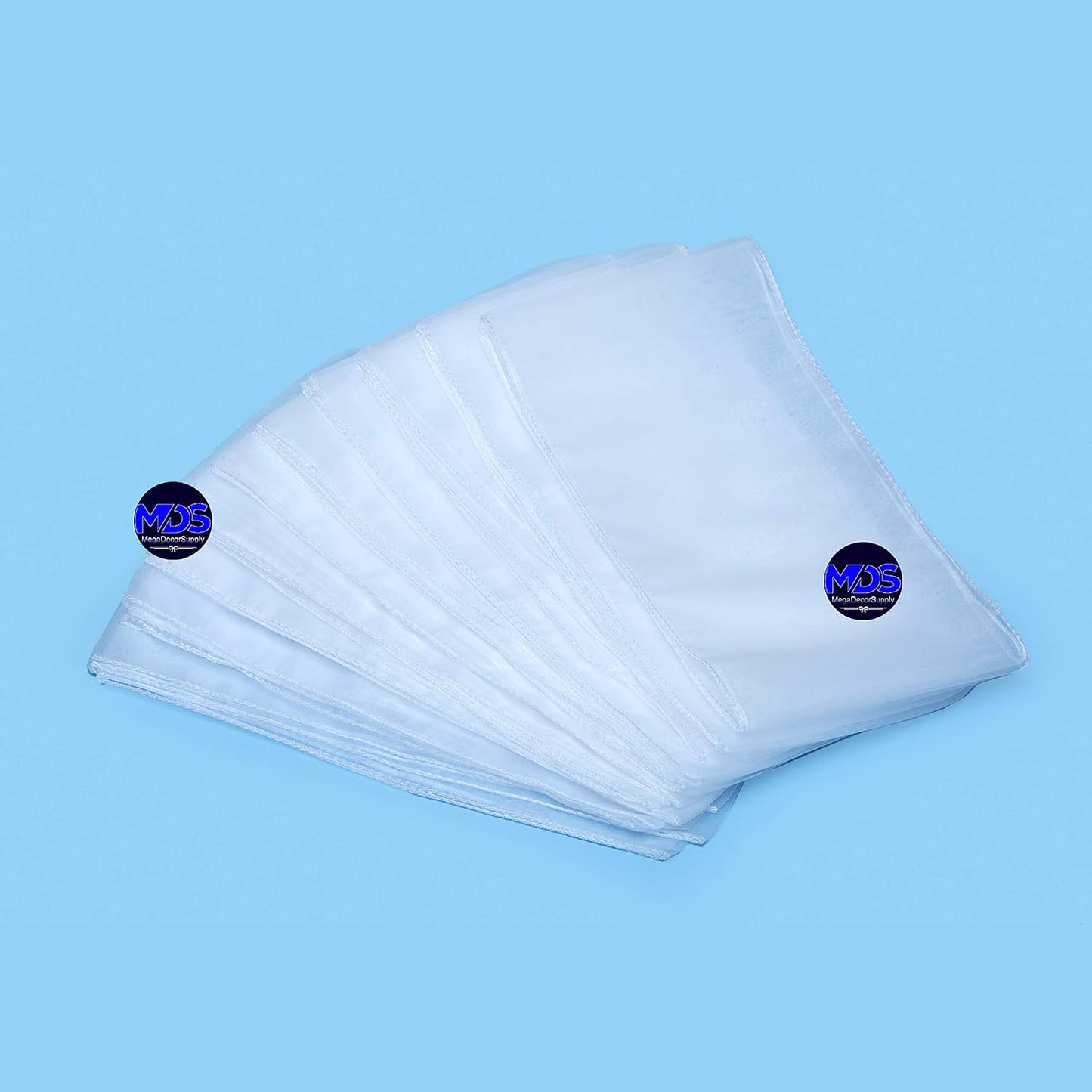 MDS Pack of 50 PCS Organza Chair Sashes Wider Dining Chair Bows Ribbon Tie Back for Wedding Party Birthday Bridal Shower Reception Event Banquet Home Chair Cover Decoration - White