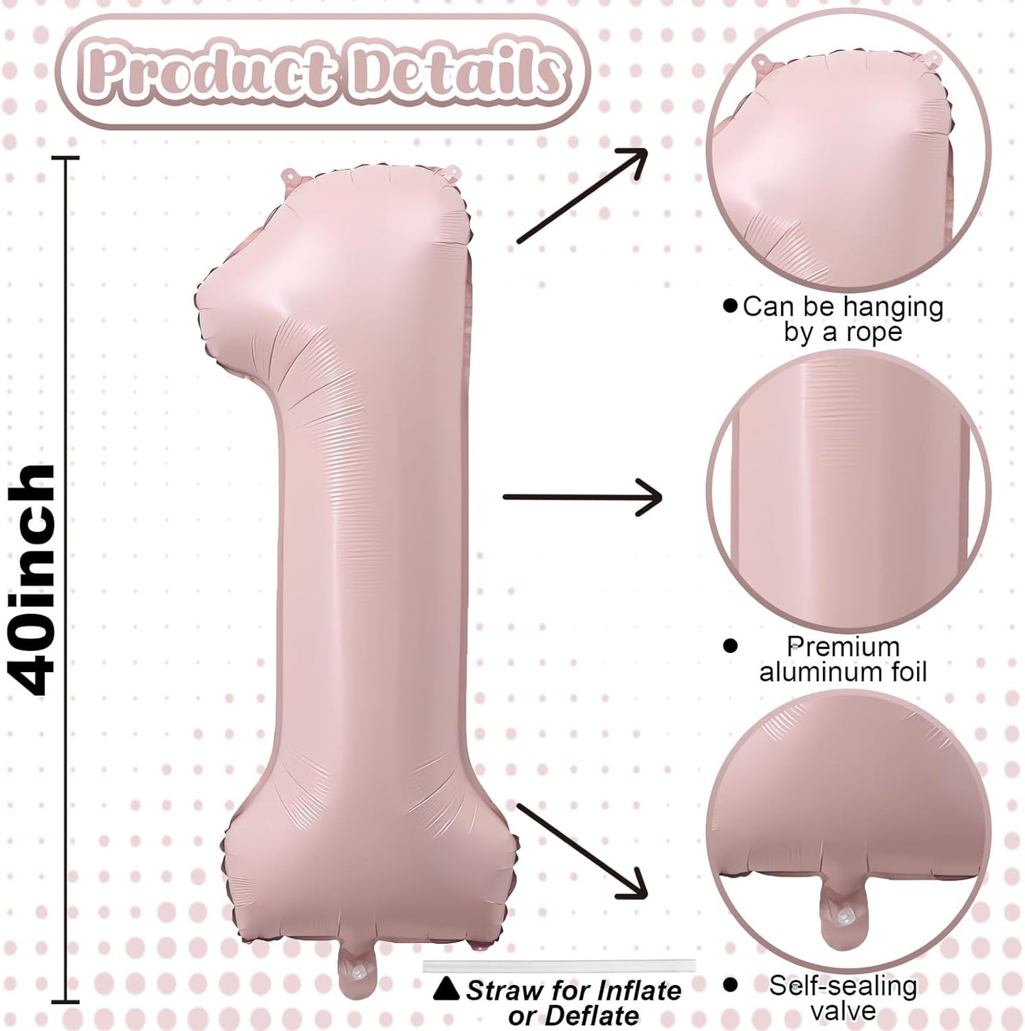 Light Pink Sweet 16th Birthday Balloon for Girls, 40 Inch Self Inflating Mylar Number 16 Balloons, Big Blush Pastel Pink Foil 1 & 6 Helium Balloon 16 for Women Coquette 16th Birthday Party Decorations