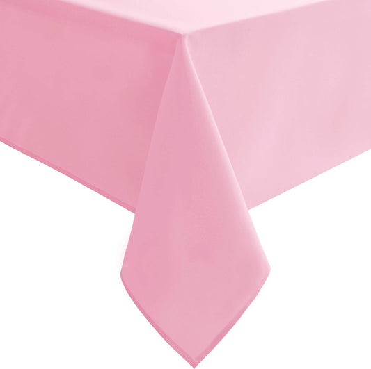 Hiasan Pink Tablecloth for Rectangle Tables - Waterproof and Spillproof Washable Fabric Table Cloth for Dining Room Kitchen Party, 52 x 70 Inch