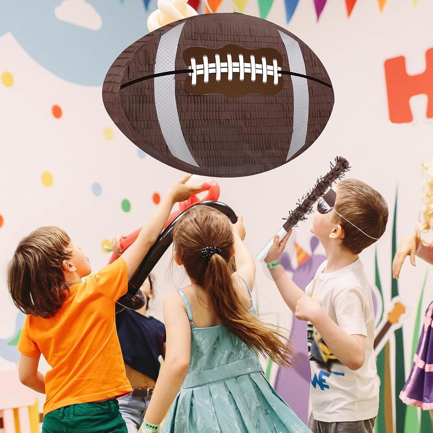 Football Pinata with Pinata Stick & Hanging Football Party Decorations Footballs Games for Boys 8-12 Kids Footballs Toys Sport Themed Birthday Party Supplies
