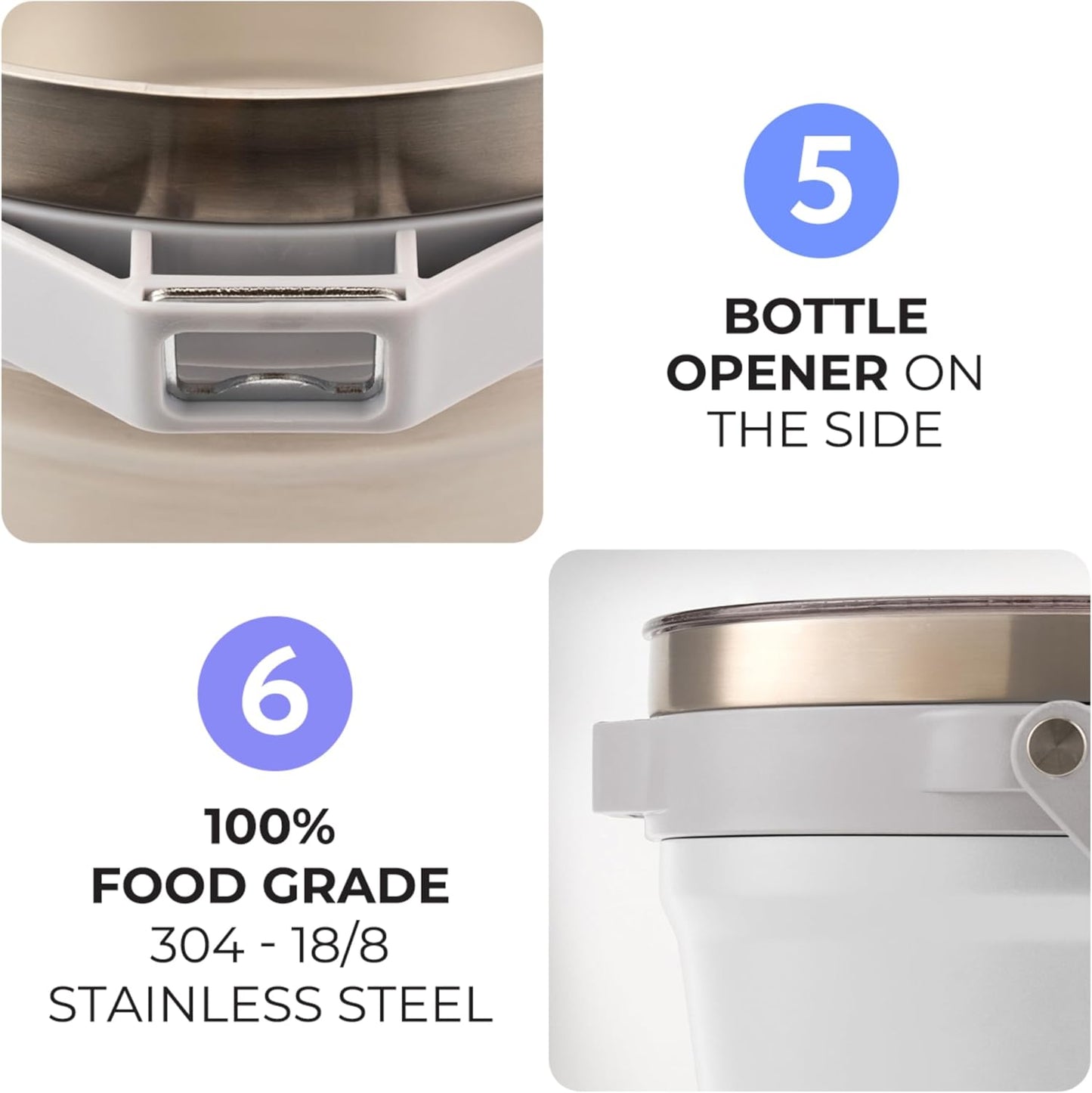 Large Insulated Ice Bucket with Lid – Stainless Steel Ice Bucket and Scoop – Ice Buckets for Parties, Bars – Ice Bucket with Lid and Scoop – Outdoor Ice Bucket, Champagne (Black)