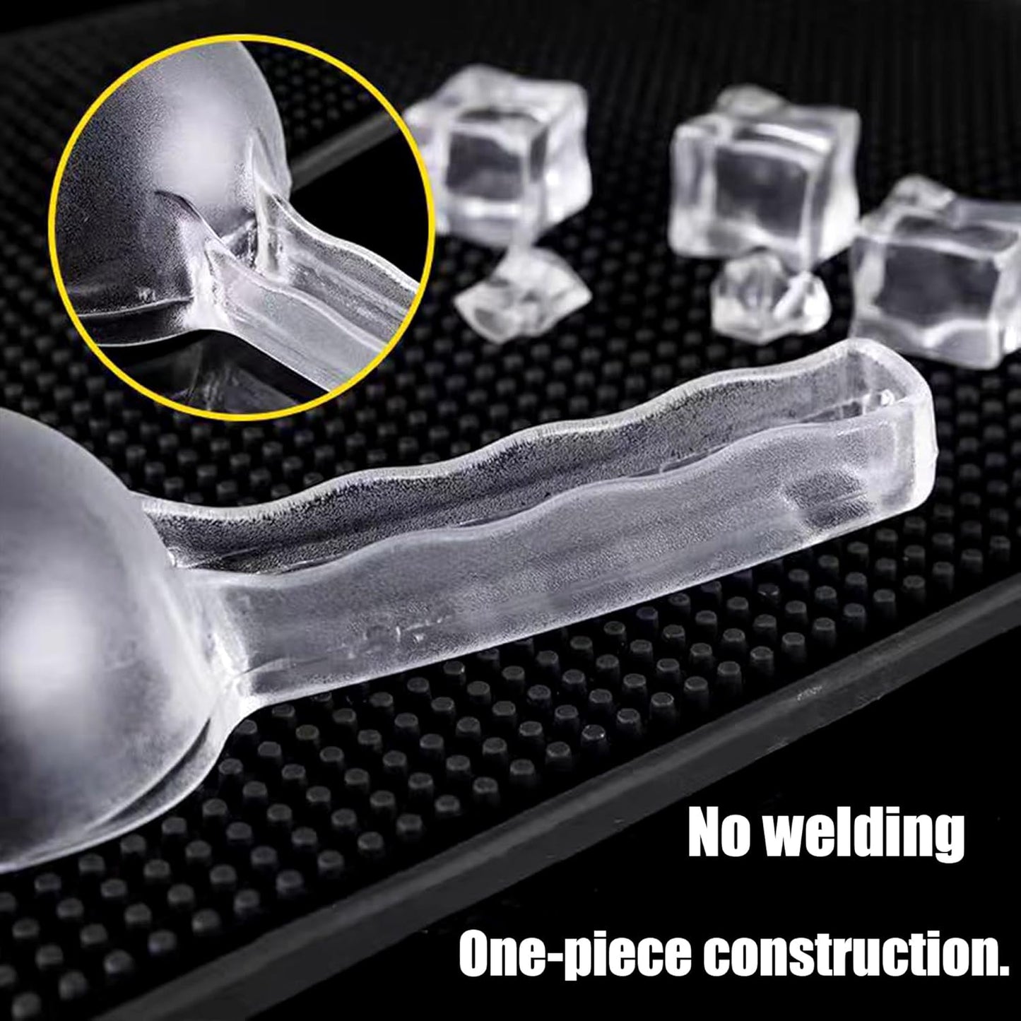 3PCS Clear Plastic Ice Scoop, 6 ounces Alec Ice Scoops, Kitchen Scoop for Ice Bucket Ice, Popcorn, Coffee Beans, Flour (6 oz.)