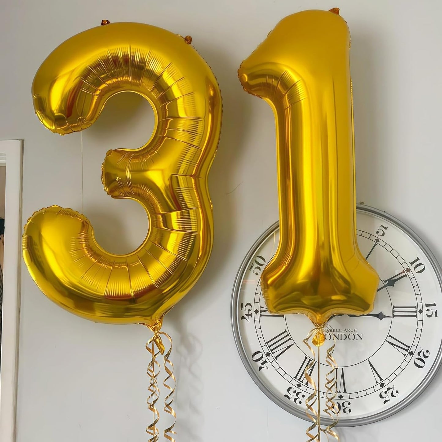 Gold 1 Balloon Number,40 Inch Number 1 Balloon Large Gold 1 Foil Mylar Helium Balloon for Birthday Party Decorations