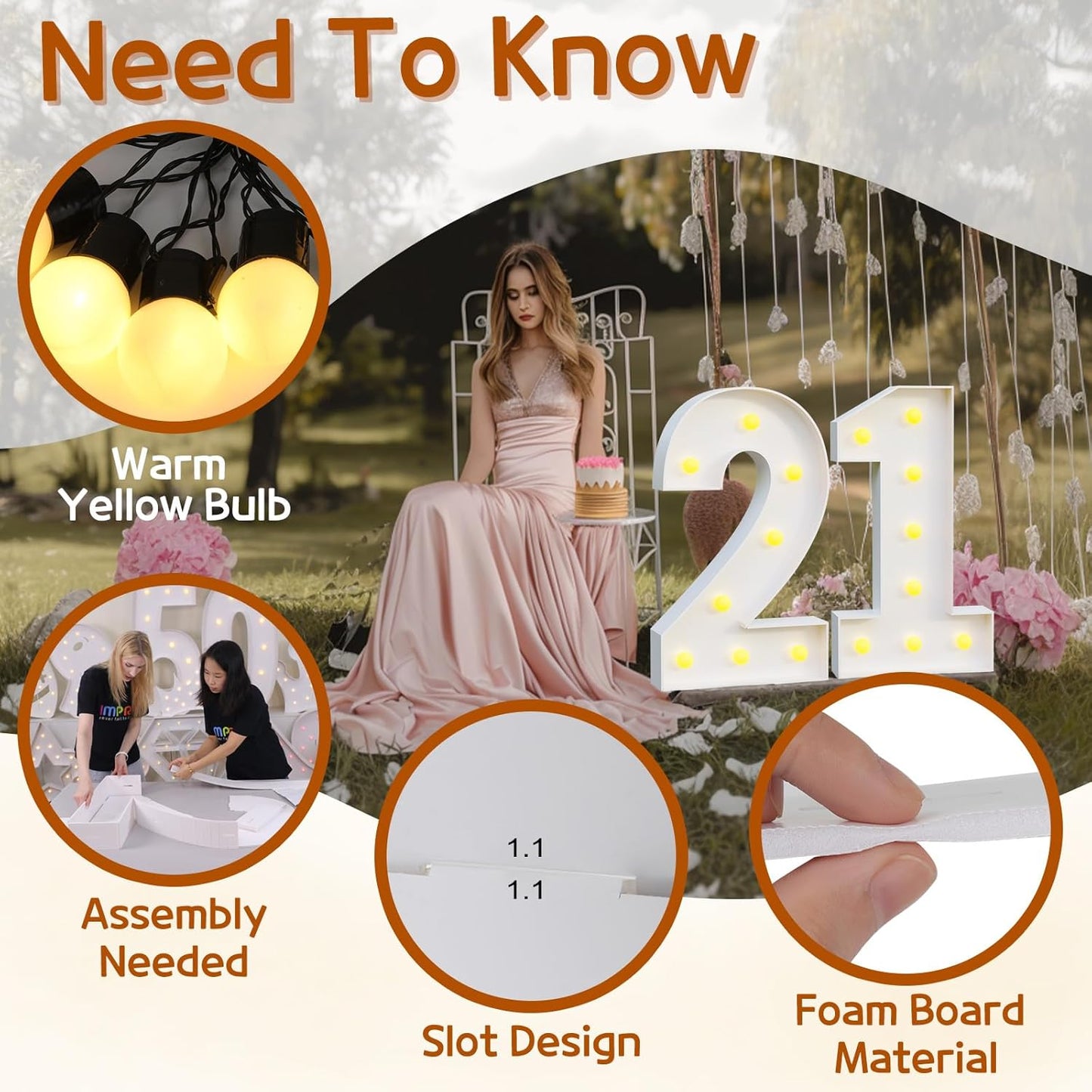 imprsv Marquee Light Up Numbers, Mosaic 3FT Marquee Numbers for 19th Birthday Decorations Anniversary Party Decor, Large 9 for Party Decorations (Need to Assemble)