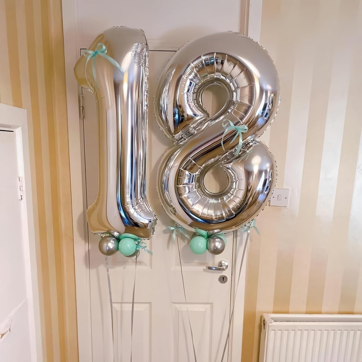 Silver 5 Balloon,40 Inch Number 5 Balloon,5 Birthday Balloon Decorations,Helium Silver 5 Balloon Number for Birthday Party Decorations