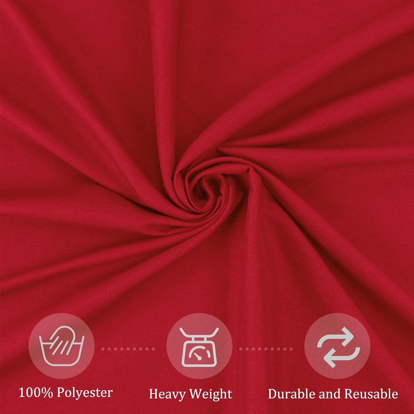 8 Pack Premium Round Tablecloth - 108 Inch Red Table Covers - Bulk Washable Polyester Fabric - Wedding Party Reception Banquet Buffet Restaurant