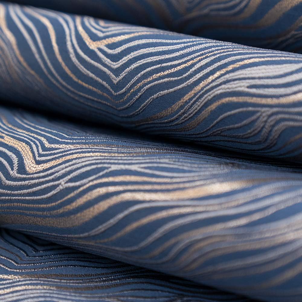Avigers 12 x 78 Inch Decorative Luxury Abstract Striped Navy Blue Table Runners with Tassels for Home Living Room Bedroom Art Decor Wedding