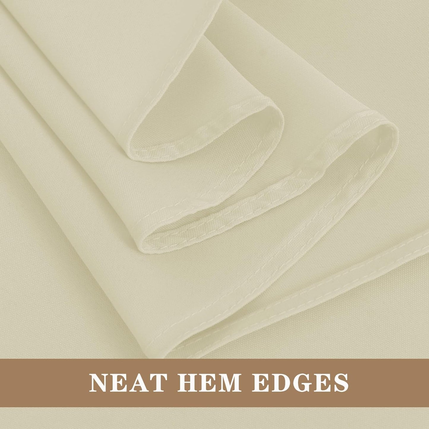 Fitable Ivory Tablecloths for 6-8 Foot Tables, 6 Pack - 70 x 120 Inches - Reusable and Washable Table Clothes, Polyester Fabric Table Covers for Wedding, Party, Banquet