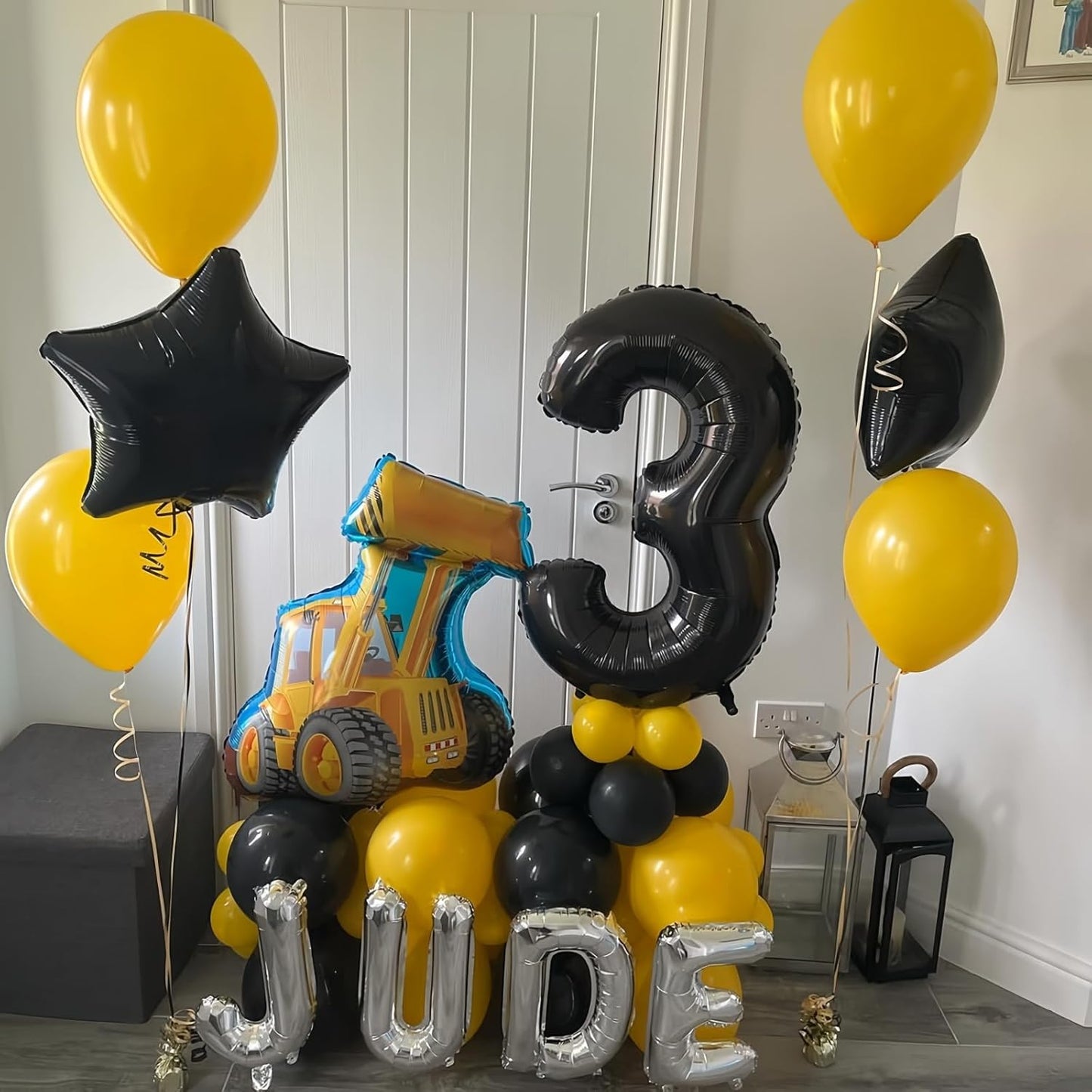 Black 7 Balloon Number,40 Inch Number 7 Balloon Large Black 7 Foil Mylar Helium Balloon for Birthday Party Decorations