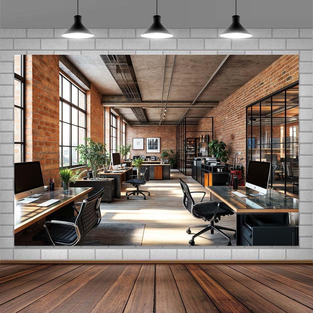 9X6ft Office Video Photo Backdrop Photography Background for Recording Conference, Zoom Home Podcast Backdrops Photo Booth Prop Decorations Wall Decor Tablecloth