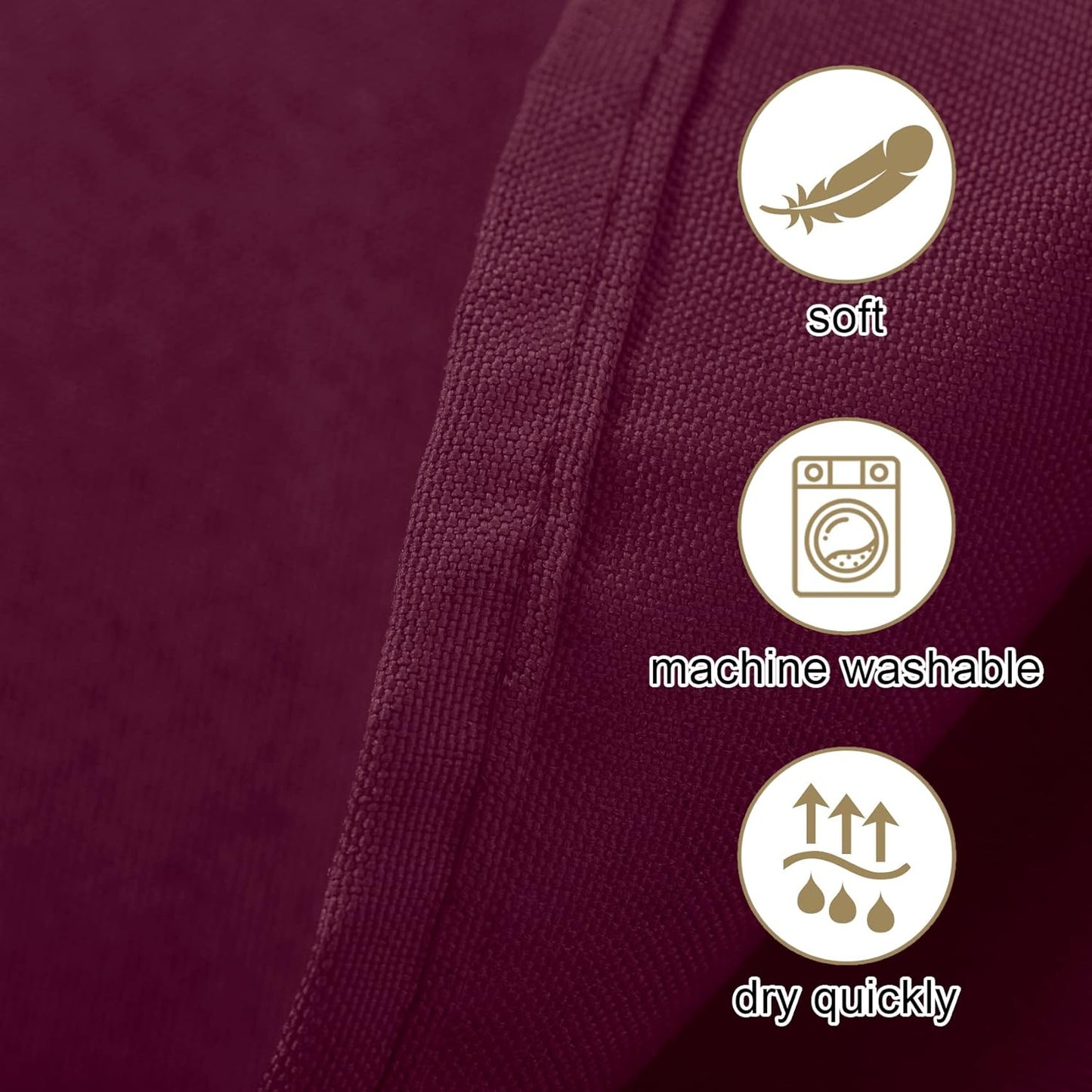 Ascoza 2pack 132 Inch Burgundy Round Tablecloth in Washable Polyester Fabric for Wedding/Banquet/Restaurant/Parties