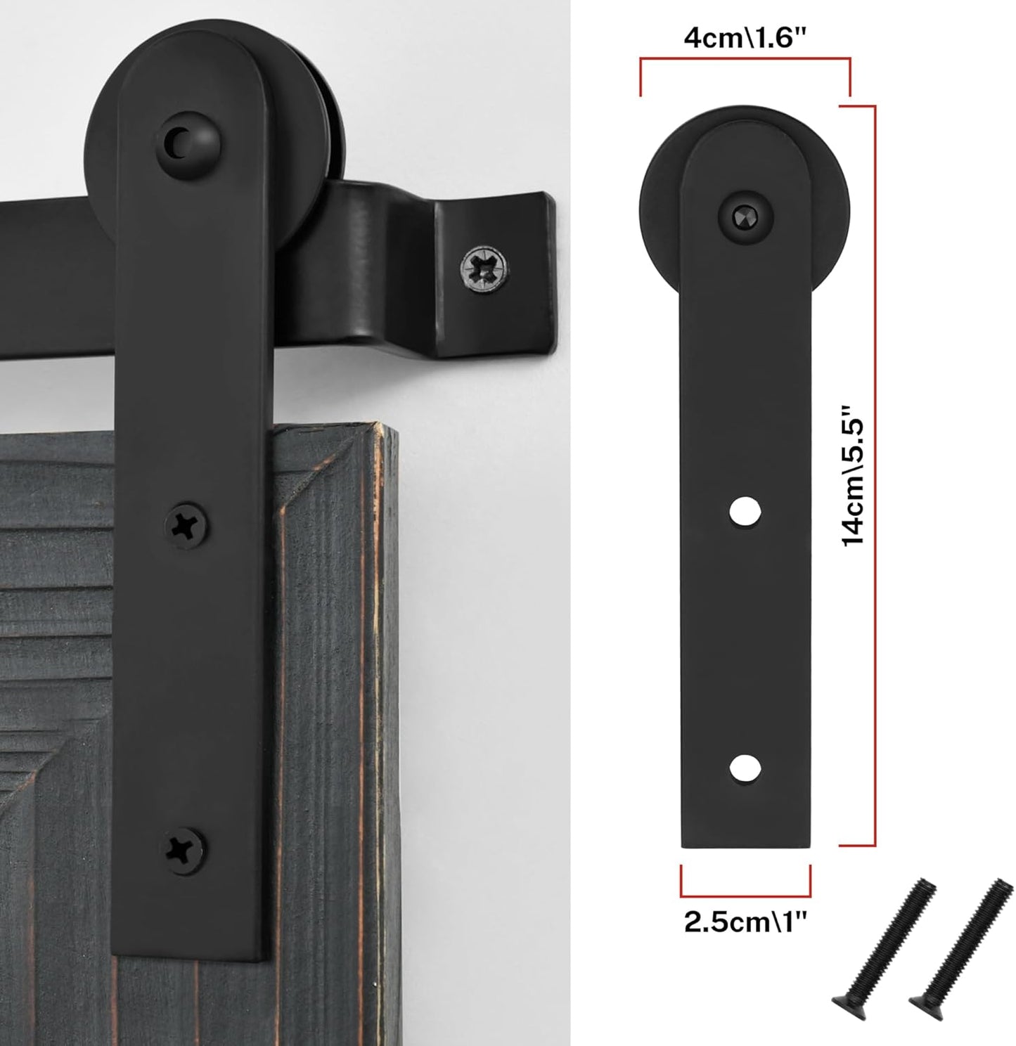 COGOOD Farmhouse Bathroom Mirror - 42 x 29 Rustic Barn Door Style Mirror for Living Room, Entryway, Vanity Wall Decor (Black)