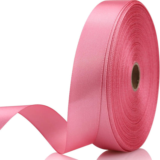 Rose Gold Polyester Satin Craft Ribbon - 7/8 Inch, 60 Yards - Single Face - For Handmade Roses, Gift Wrapping, Timeless Flower, Bouquets, Wedding and Party Decoration