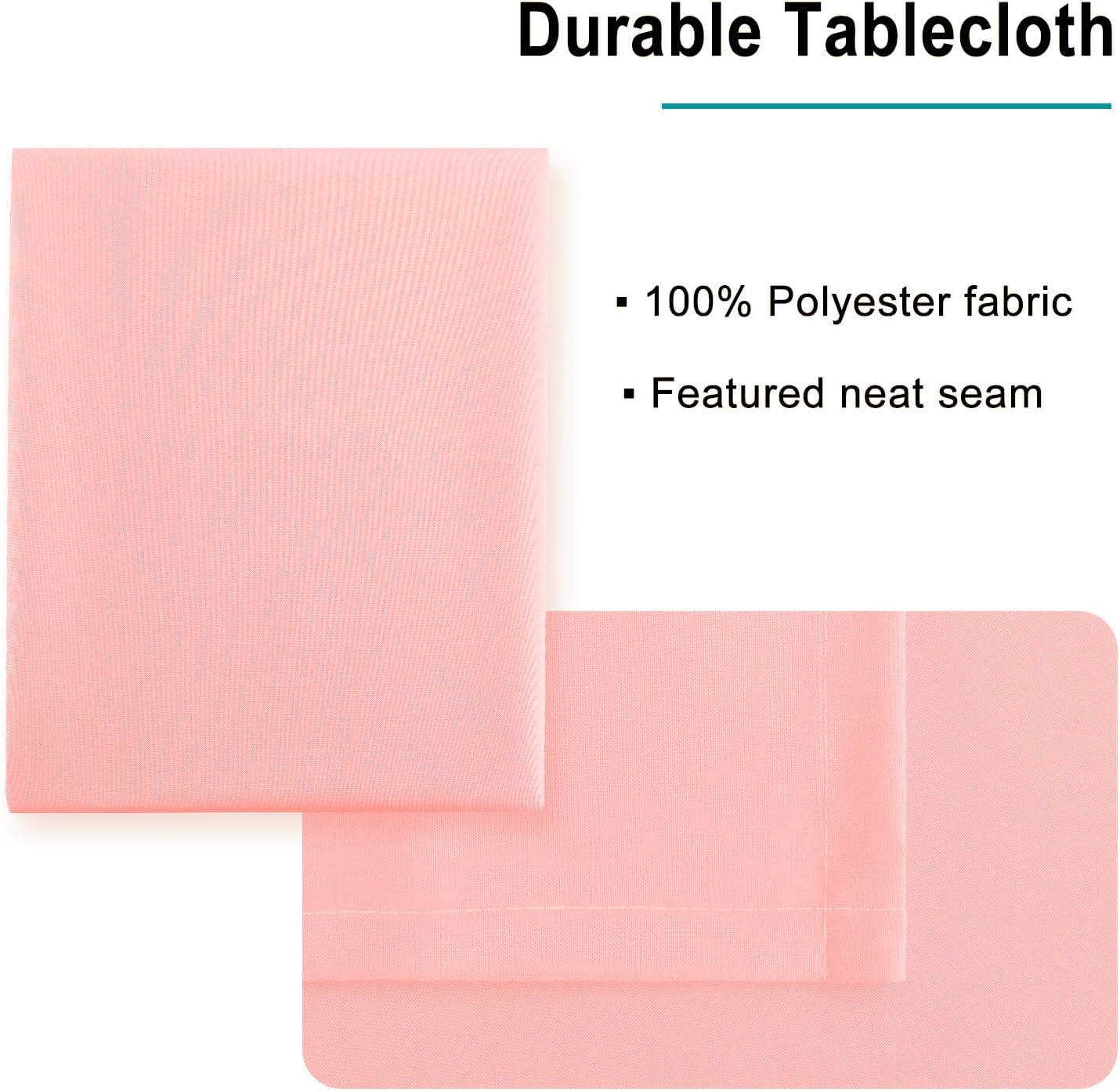 Hiasan Waterproof Tablecloth Rectangle - Washable Fabric Table Cloth for Dining Room Kitchen Birthday Party and Outdoor Use, Rose Pink, 70 x 140 Inch