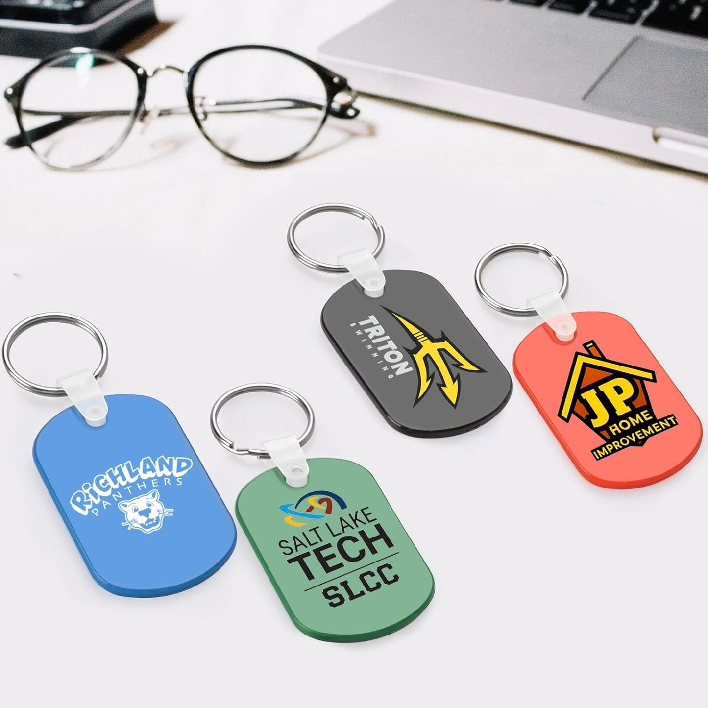 Custom Oval Soft Keychains 300 Pack, Personalized Logo, Text Bulk - Perfect for Tradeshows, Party Favors, Campaign Gifts - Customizable Key Tags
