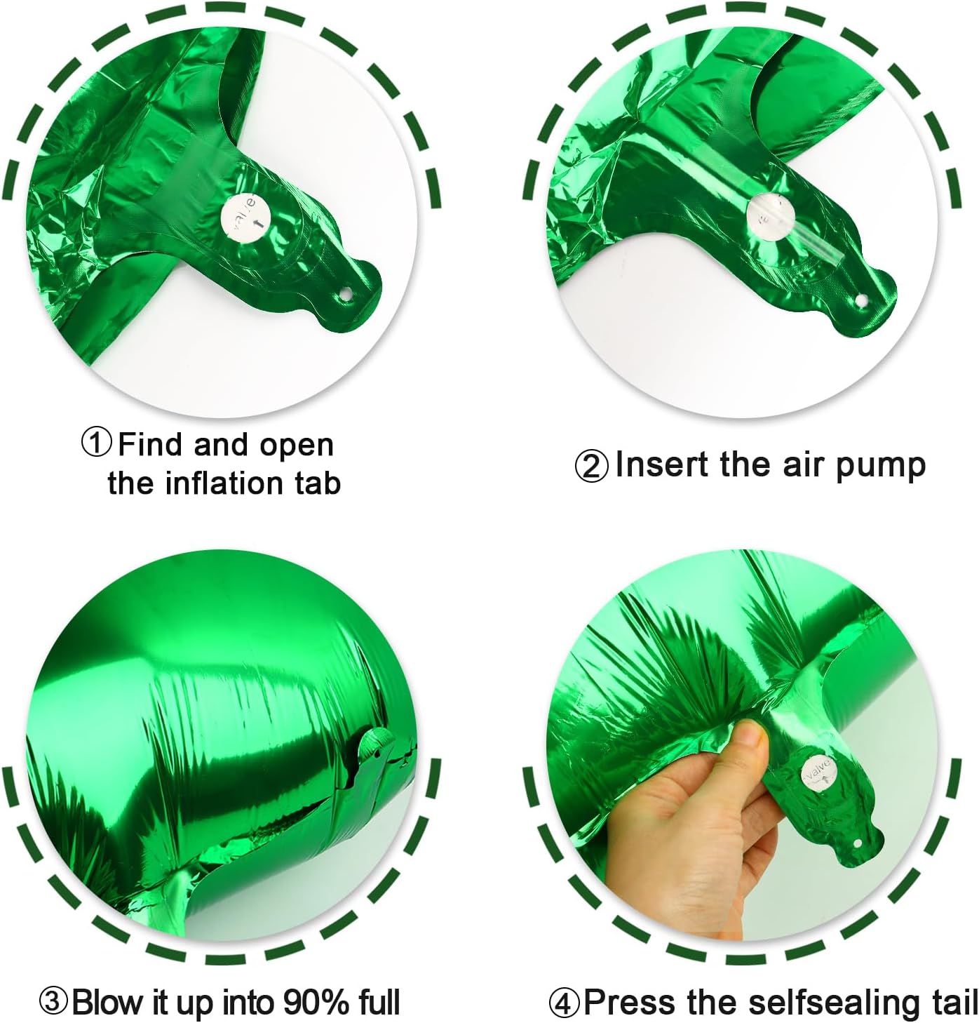 40 Inch Green Large Number 4 Birthday Balloon, Giant Number Four 14 24 34 40 44 Balloons, Foil Mylar Big Balloons for Anniversary Graduation Supplies Decorations