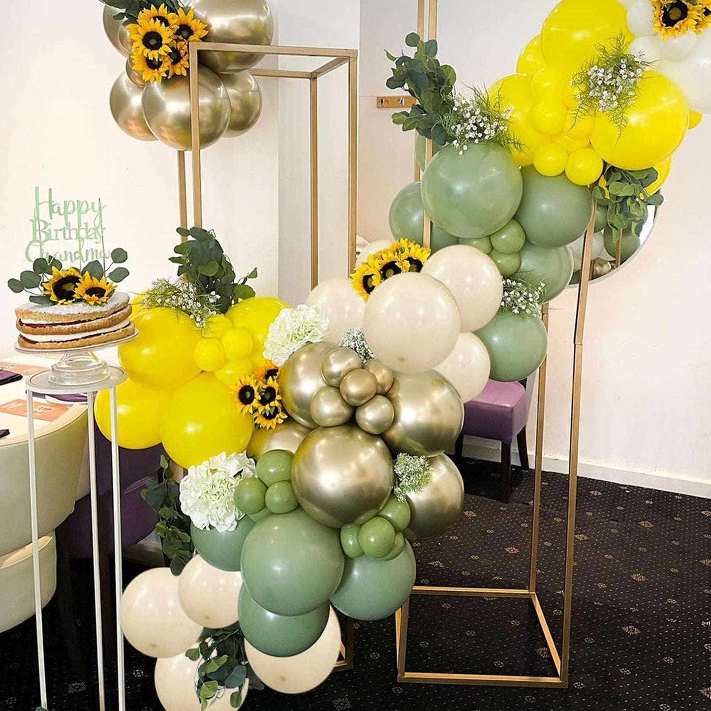 Sage Green Gold Confetti Balloons - 50 pcs Olive Green Blush Gold Metallic Latex Balloon for Eucalyptus Birthday Brida Shower Wedding Bridal Shower Party Decorations…