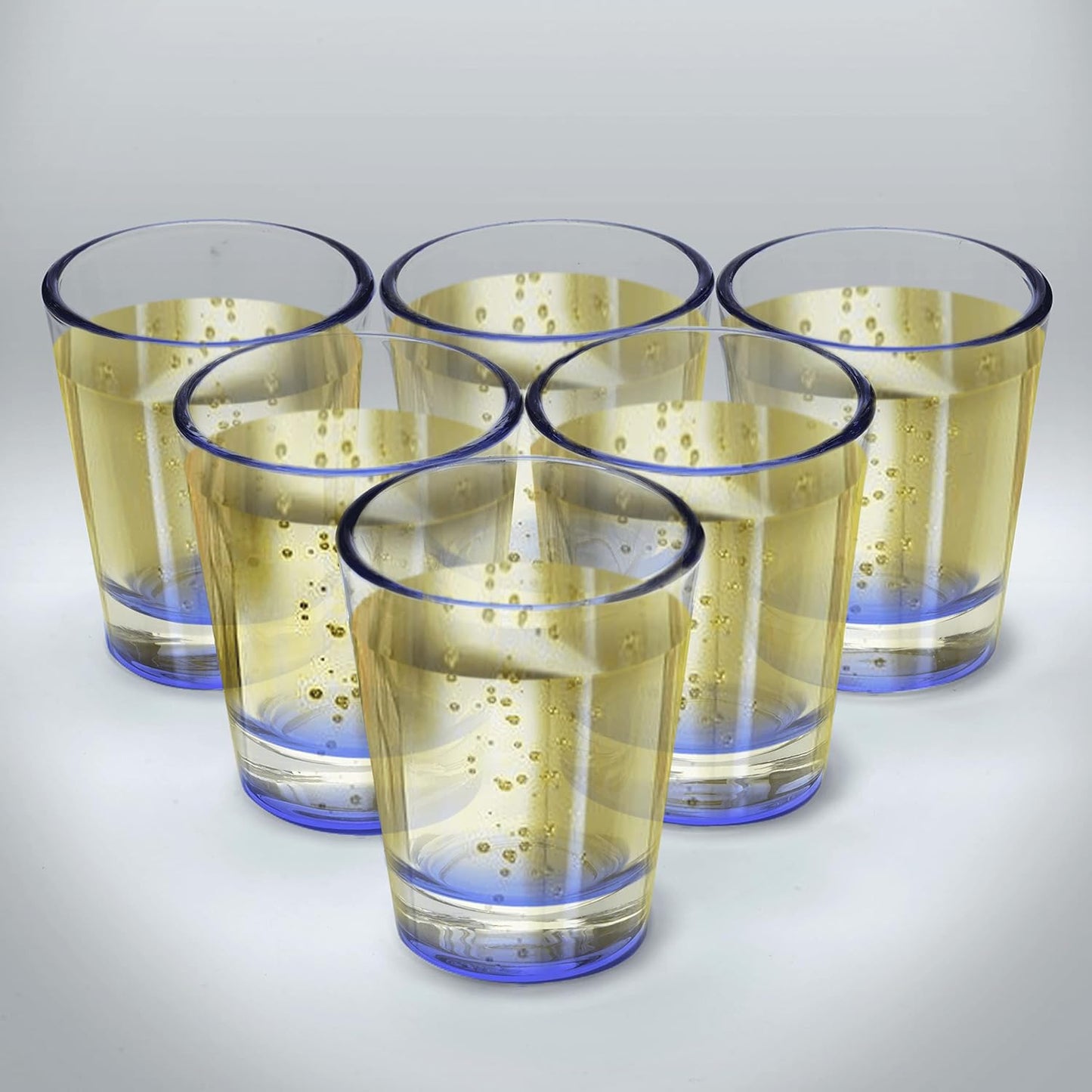 DISCOUNT PROMOS Shot Glasses Set 1.75 oz. Set of 10 Bulk Pack, Wedding Favor, Birthday Party, Tequila Shot Glasses, Vodka Shot Glass - Blue Bottom Color