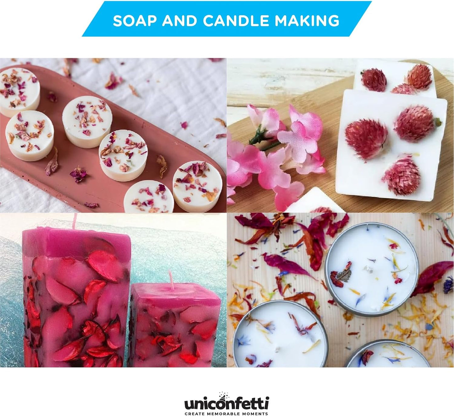 Dried Flower Pink Straw Daisy Biodegradable Confetti - Real Flower Petals for Weddings, Flower Girl Toss, Wedding Send Off Ideas, Party Table Decoration | Boxed - 8oz (0.5lbs)