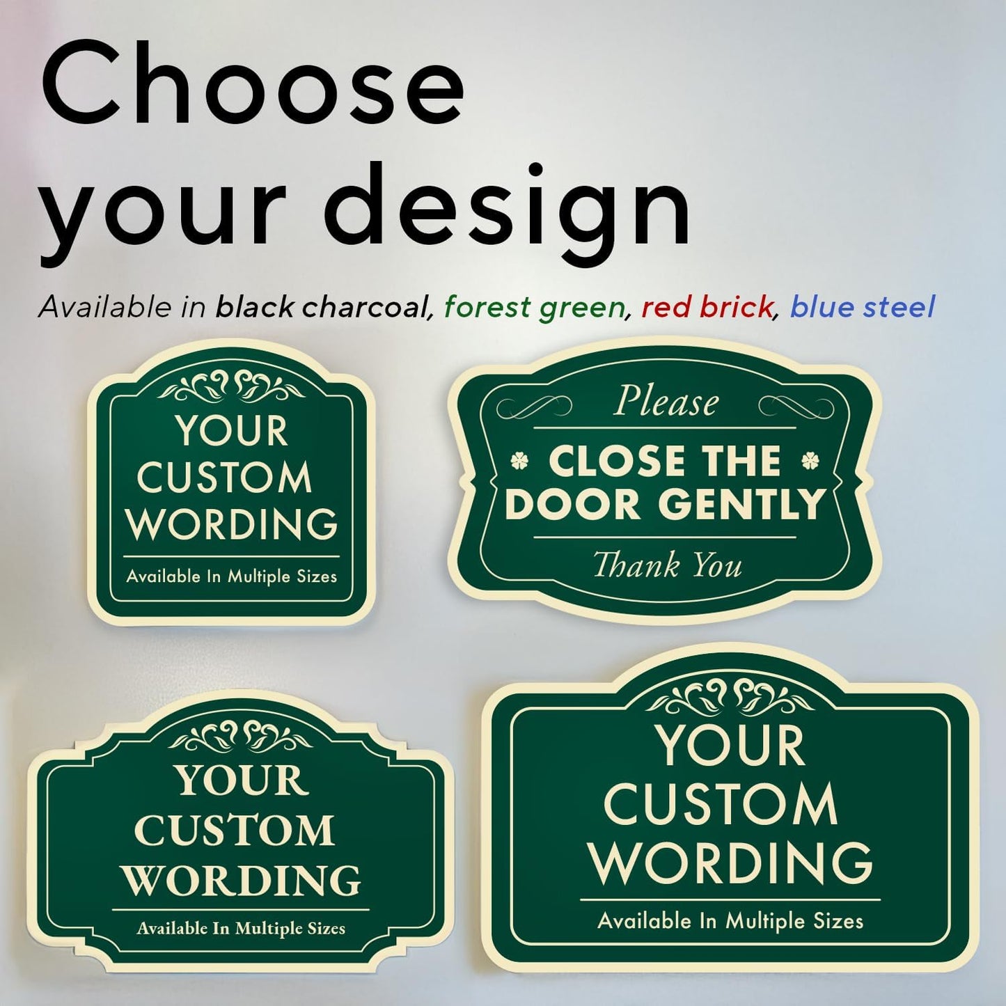 Custom Decorative Outdoor Metal Signs, Personalized Aluminum Driveway Signs, Waterproof Made in USA, Forest Green 24x24 In