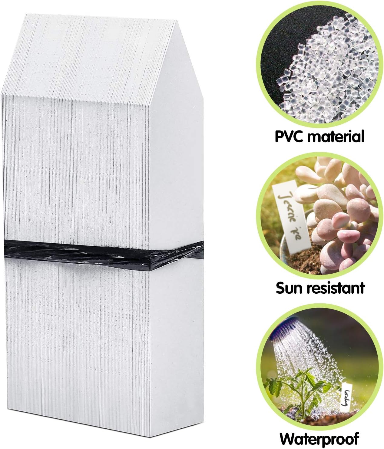 Kensizer 1000 Pcs 4 Inches Plastic Waterproof Plant Labels with a Gel Pen, Nursery Garden Stake Tags, Marker Labels Sticks for Potted Plants