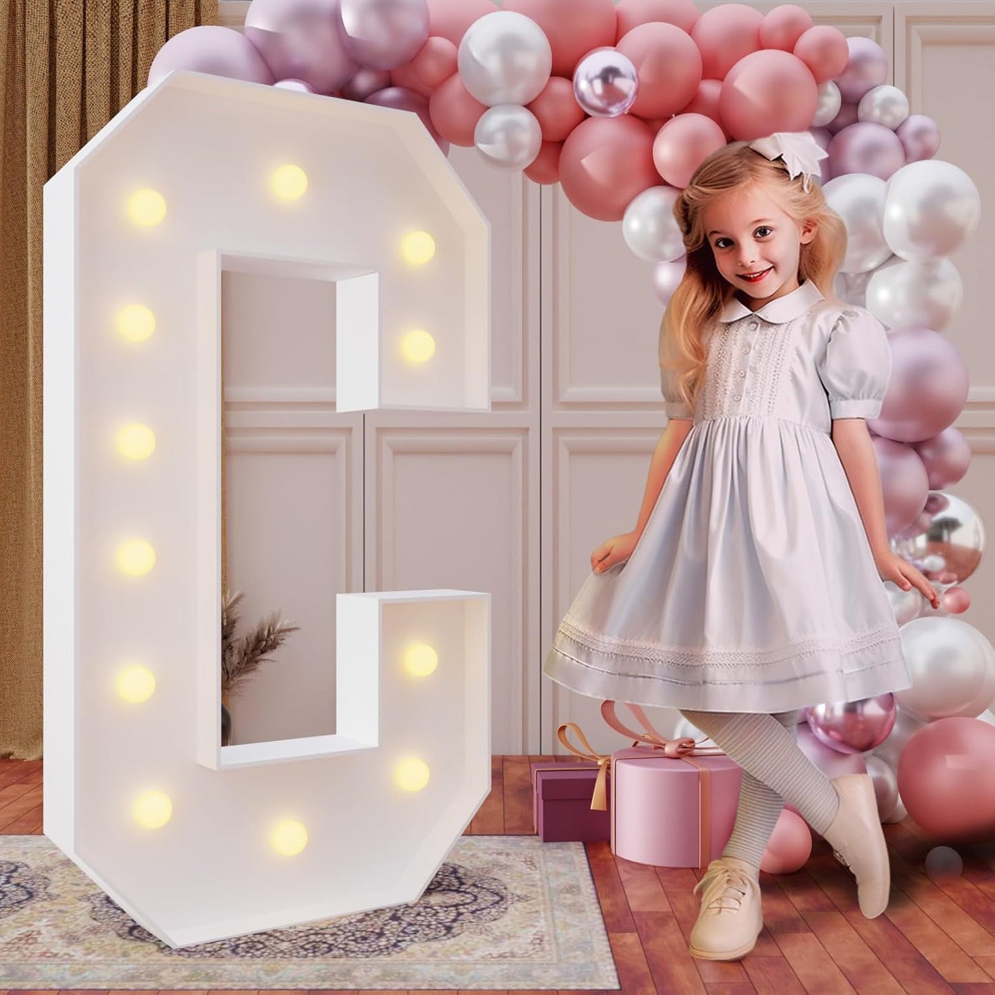 imprsv 4FT Marquee Light Up Letters for Birthday Party Decorations Large Marquee Letters for Wedding Event Bridal Shower Engagement Anniversarty Party Decor,Letter C