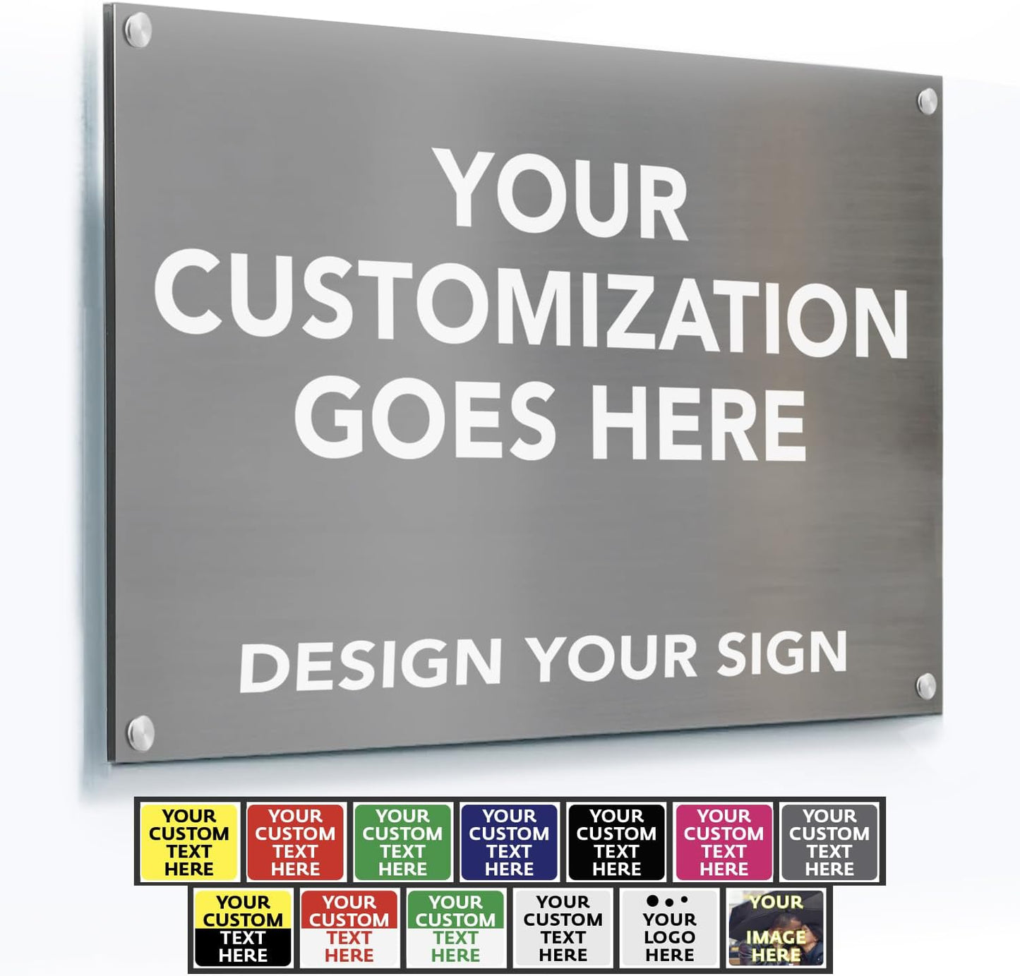 Custom Outdoor Metal Signs - Personalized Aluminum Business Signs, Waterproof, White Aluminum (Gray, 36x24 In)