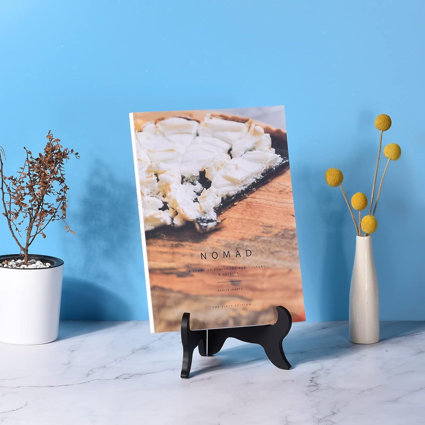 uxcell 9" Easel Plate Holder, Wooden Folding Display Stand Black for Decorative Picture Frame