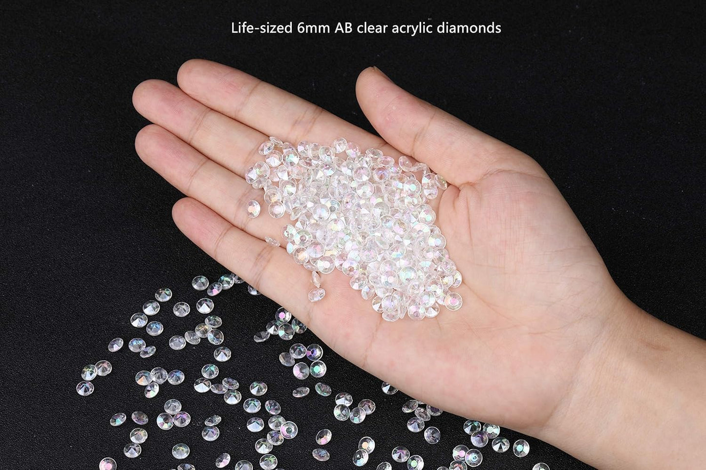 5000 pcs/Pack Wedding Table Scatter Confetti Crystals Acrylic Diamonds 6 mm Rhinestones for Wedding, Bridal Shower, Vase Beads Decorations (6mm, Lake Blue)