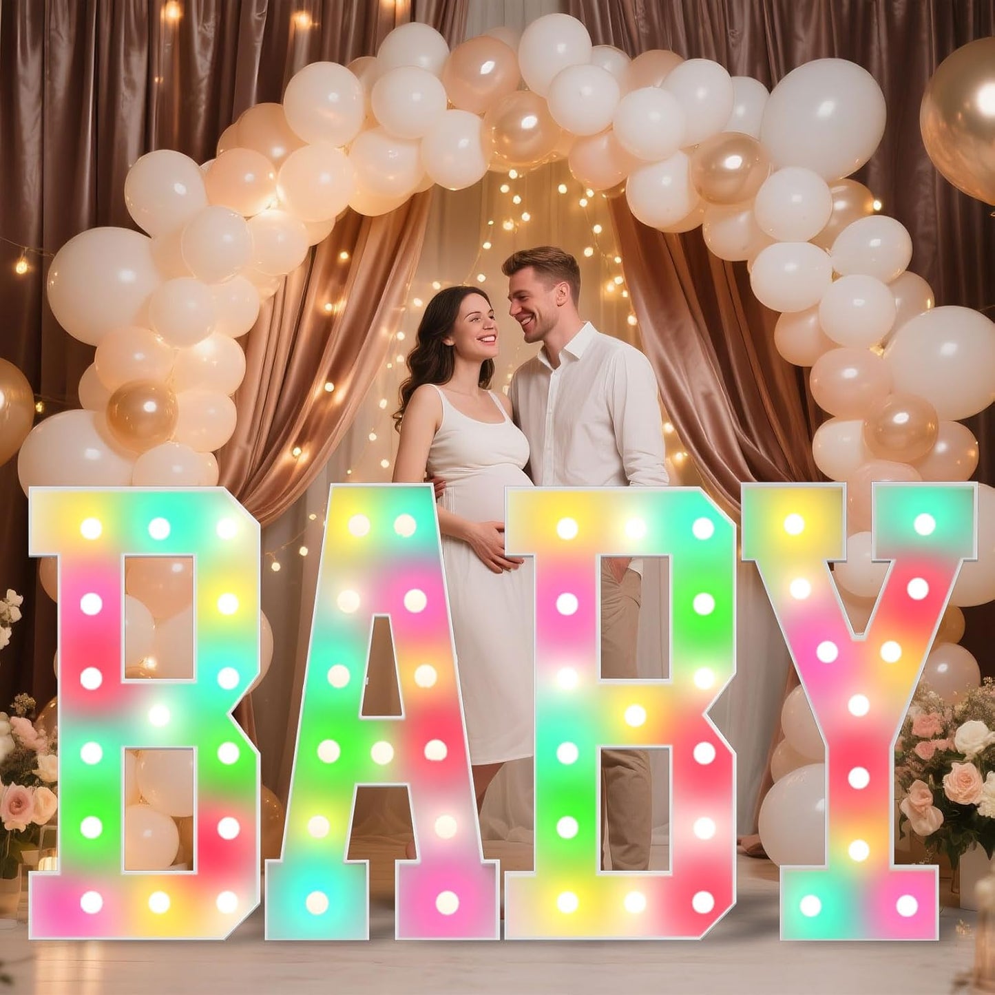 Ledido 4FT Marquee Light Up Letters, 34 Colors Changing Marquee Letter 4 Feet Tall with Remote, Big Letters for Party Wedding Graduation Birthday Decorations, Large Light Up Letter C