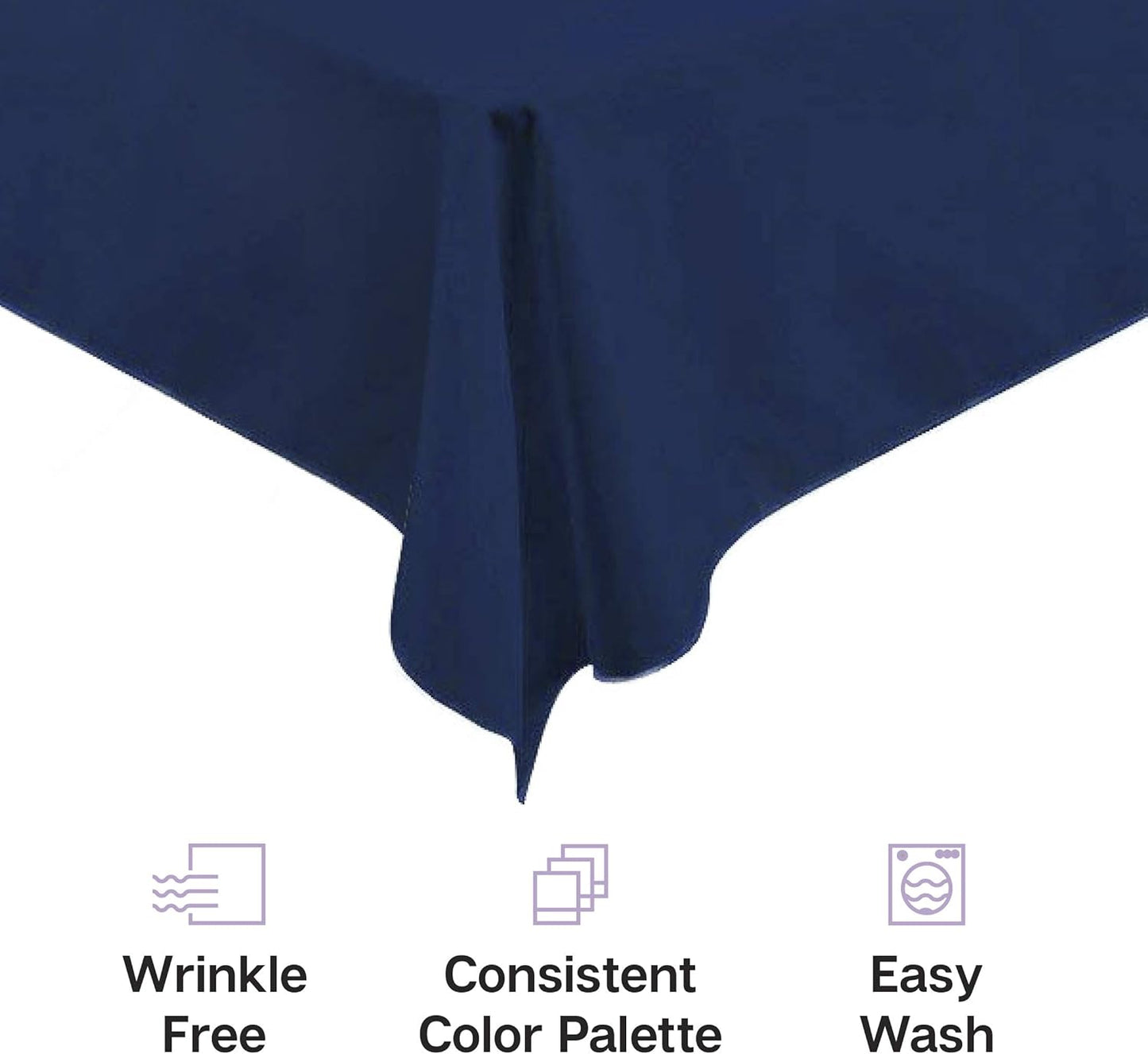Gee Di Moda Rectangle Tablecloth - 60 x 102 Inch Black Table Cloth for 6 Foot Rectangle Table - Heavy Duty Washable Fabric - for 6 Ft Buffet Table, Holiday Party, Dinner, Wedding & Baby Shower