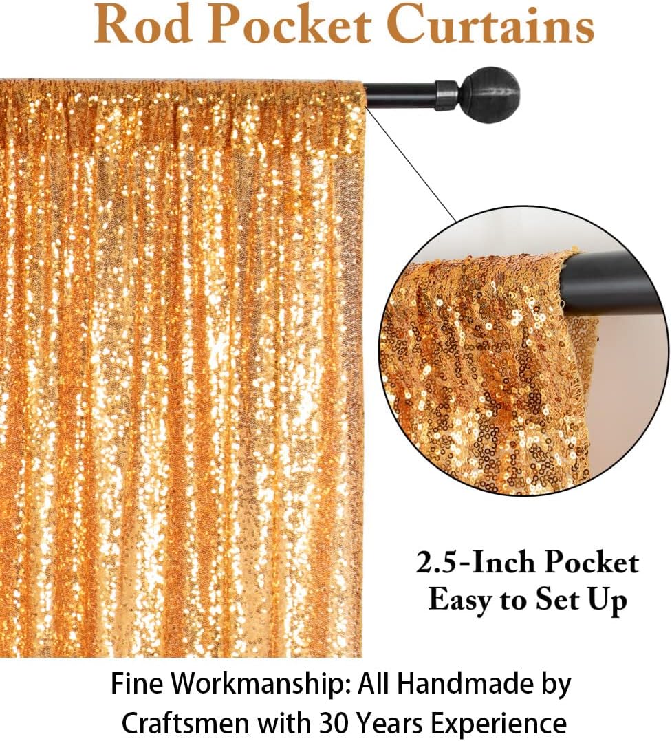 ShinyBeauty Sequin Backdrop 10FTx10FT Gold Photo Backdrop for Birthday Party Sparkle Backdrop Curtain for Photograph Gold Shimmer Backddrop Curtain Glitter Backdrop Curtain Shimmer Background