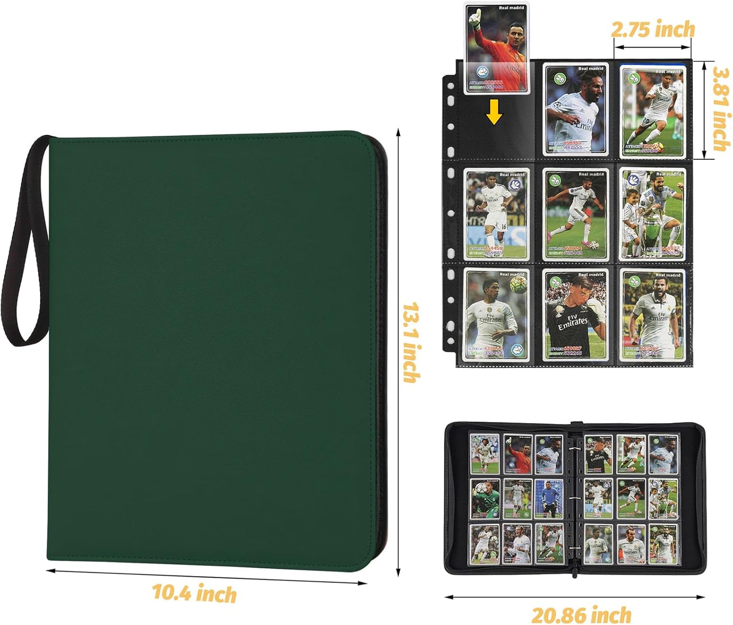 Trading Card Binder, Card Collection Binder Album Folder with 720 Side Loading Pockets, 9 Pocket Trading Card Album Folder for TGC,MTG, Baseball Cards, Yugioh