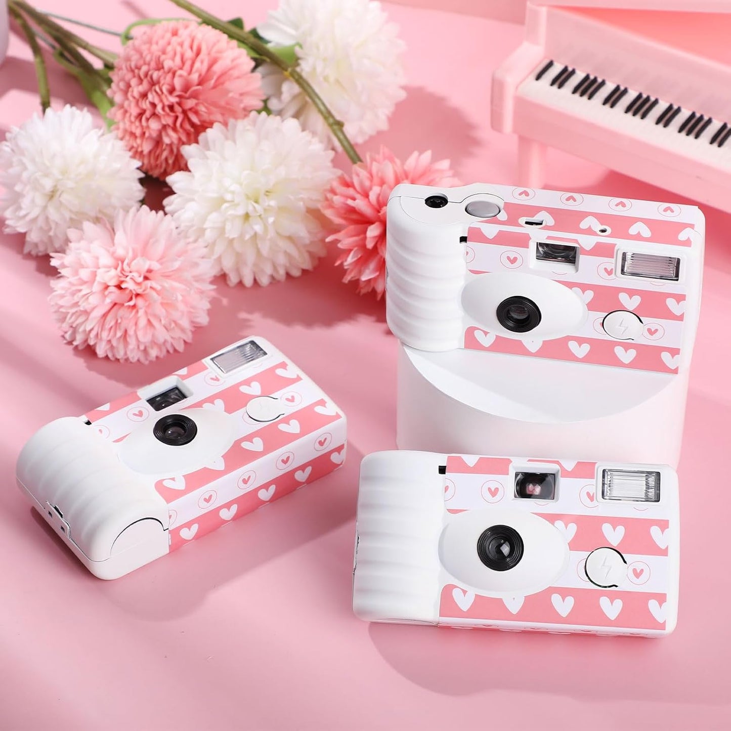 3 Pack Disposable Camera for Wedding Simple Use Color Film Camera with Flash Disposable Cameras One Time Camera for Gathering Wedding Travel Party Supply (White)