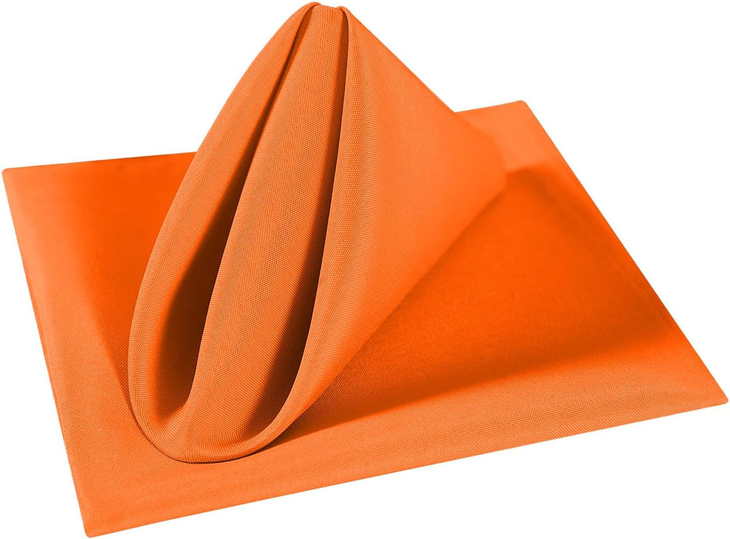 Cloth Napkins 20x20 inch Washable Polyester Dinner Napkins Soft Table Napkins for Wedding Party Dining Banquet(Orange,100PCS)