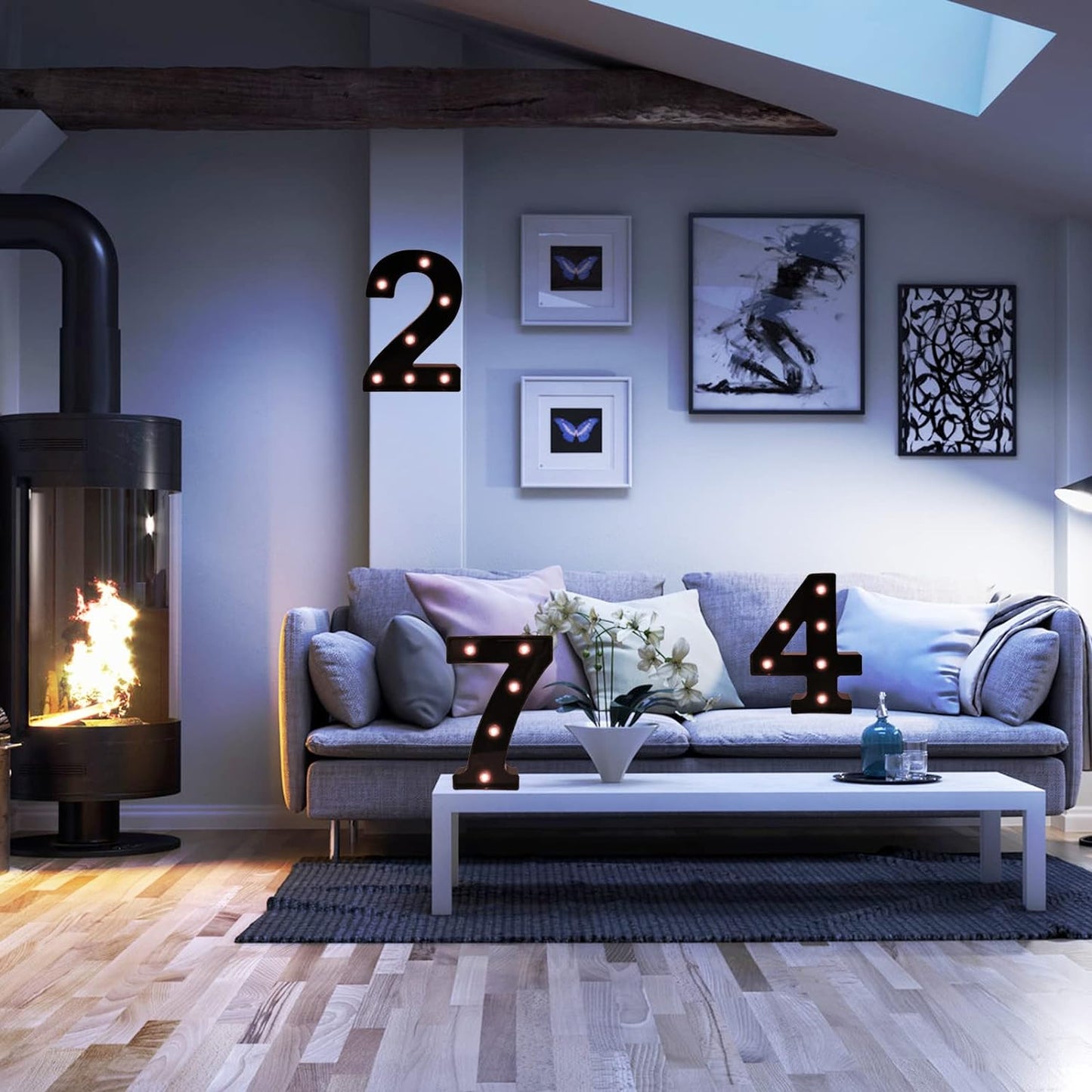 Light Up Black Alphabet Marquee Number Sign LED Marquee Number Lights Sign for Night Light Home Bar Christmas Lamp Birthday Party Wedding Decoration 2
