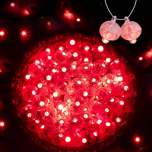 ZGWJ 50PCs Mini Led Lights, Led Balloons Light for Party Decorations Neon Party Lights for Paper Lantern Easter Eggs Birthday Party Wedding Halloween Christmas Decoration(Glow steadily Red)
