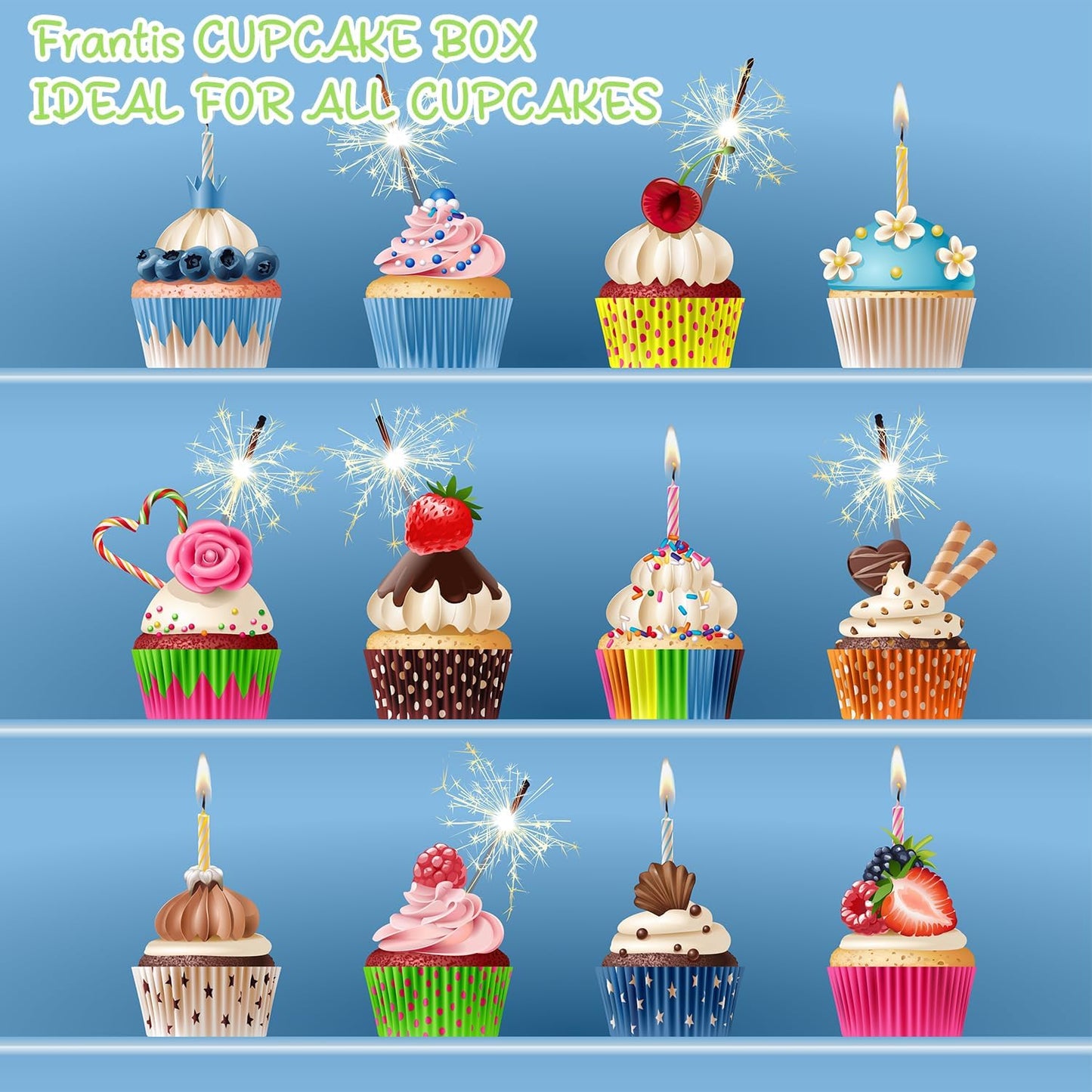 Individual Cupcake Boxes 4x4x5 Inches Disposable Pastry Tray Boxes, With Window Insert and Handle, Perfect for Parties, Birthdays, Bakery Wrapping and Events Containers (Yellow-25Pack)