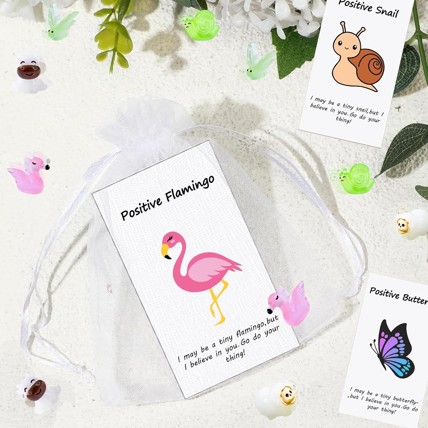 100 Set Employee Appreciation Gifts Bulk for Thank You Staff Back to School Student Teacher Office Coworker Nurse Pocket Gifts Animal Pun Inspirational Note Cards Butterfly Snail Cow Sheep Favors