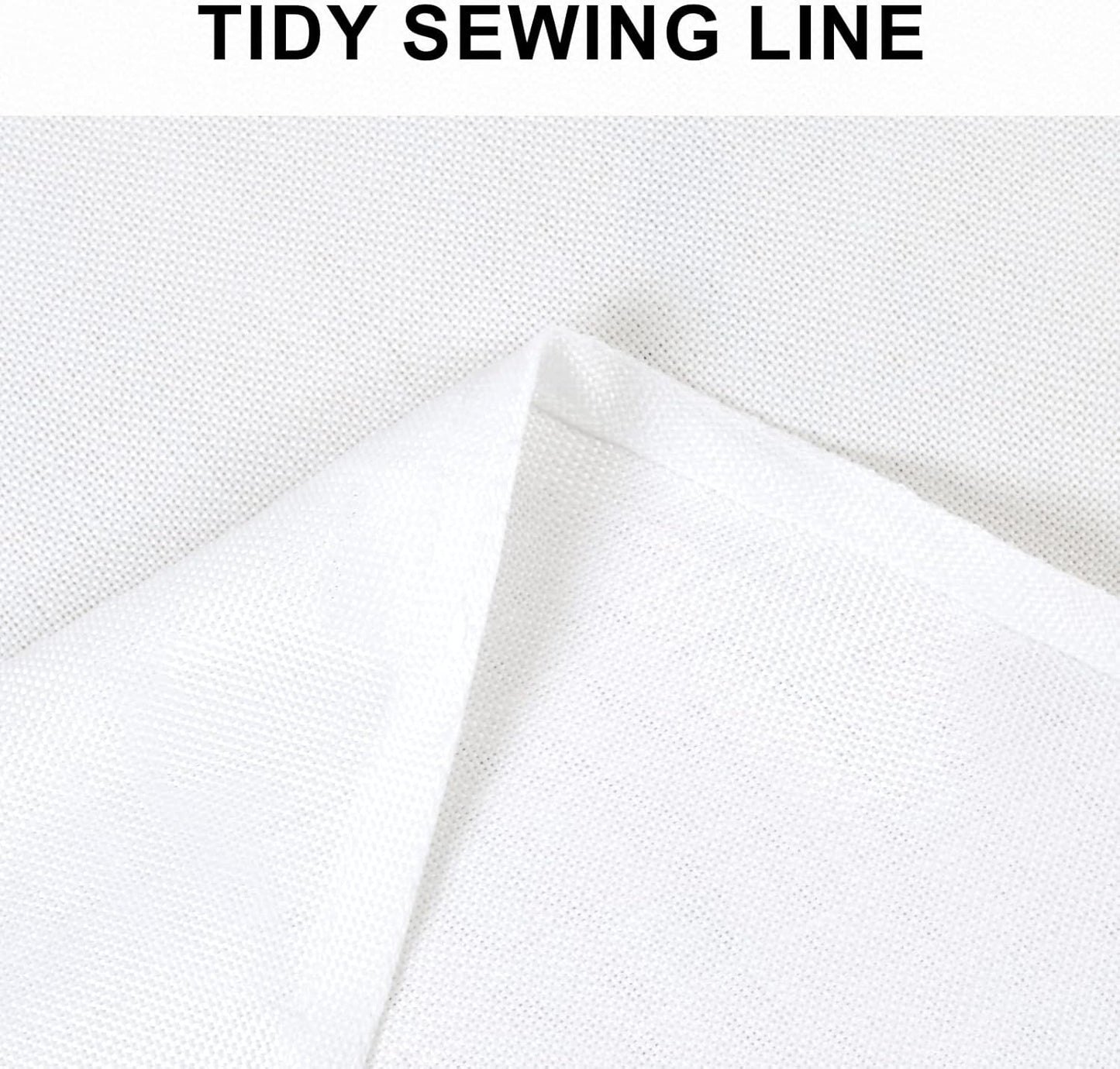 Hiasan Round Linen Tablecloth 70 Inch - Wrinkle and Stain Resistant Washable Polyester Fabric Table Cloth for Outdoor Dining Room Kitchen Party, White