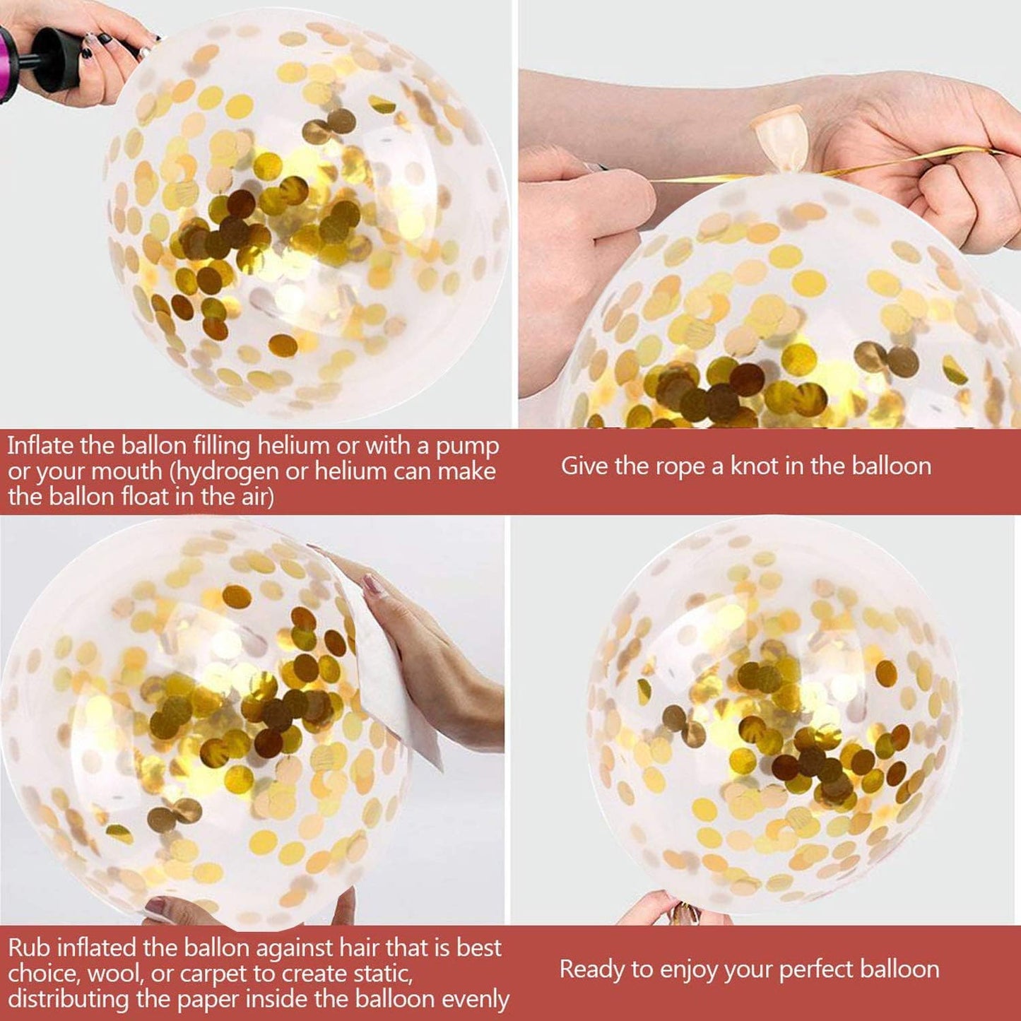 50pcs Gold Confetti Latex Balloons, 12 inch Gold Balloons with Golden Paper Dots for Graduation Wedding Birthday Baby Shower Party Decorations