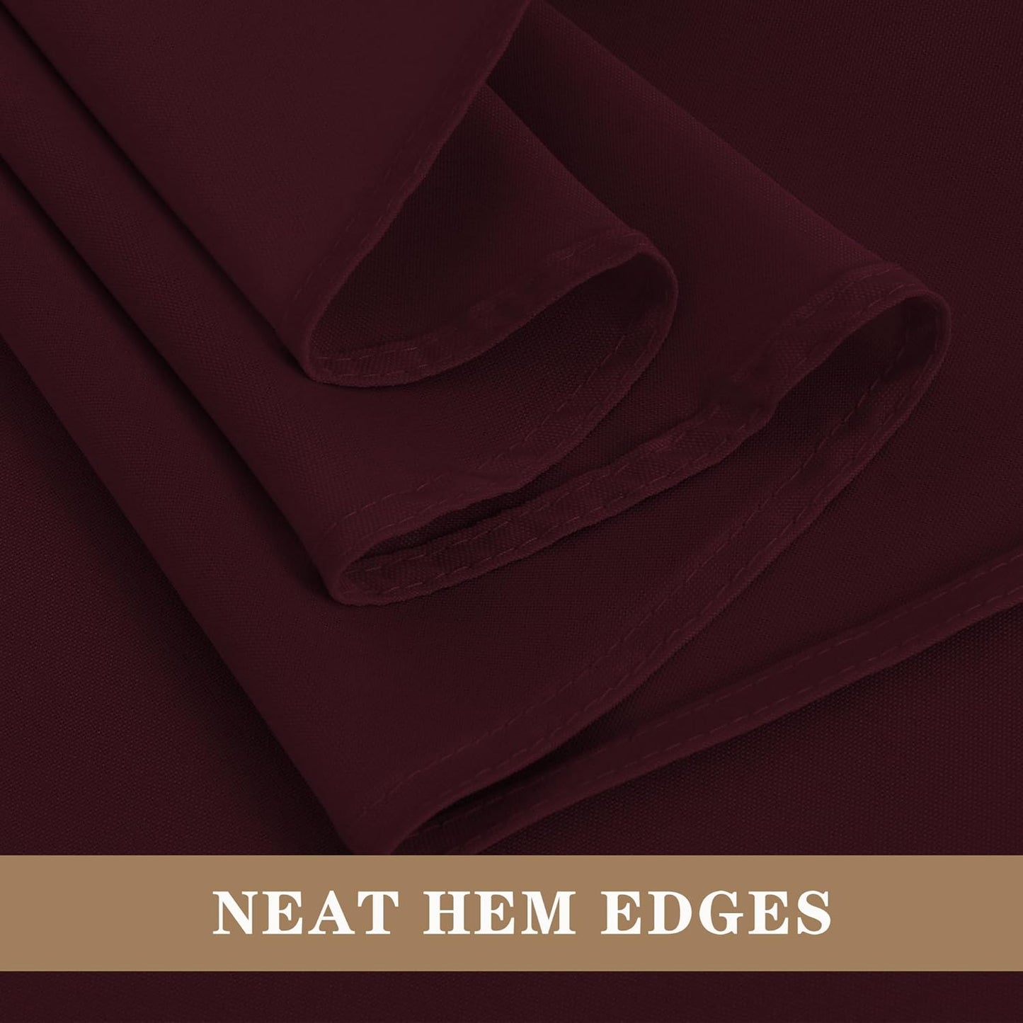 Fitable Elegant Rectangle Table Clothes, 6 Pack - 90 x 132 Inch, Burgundy - Reusable and Washable Tablecloths, Polyester Fabric Table Covers for Wedding, Party, Banquet, Formal Events