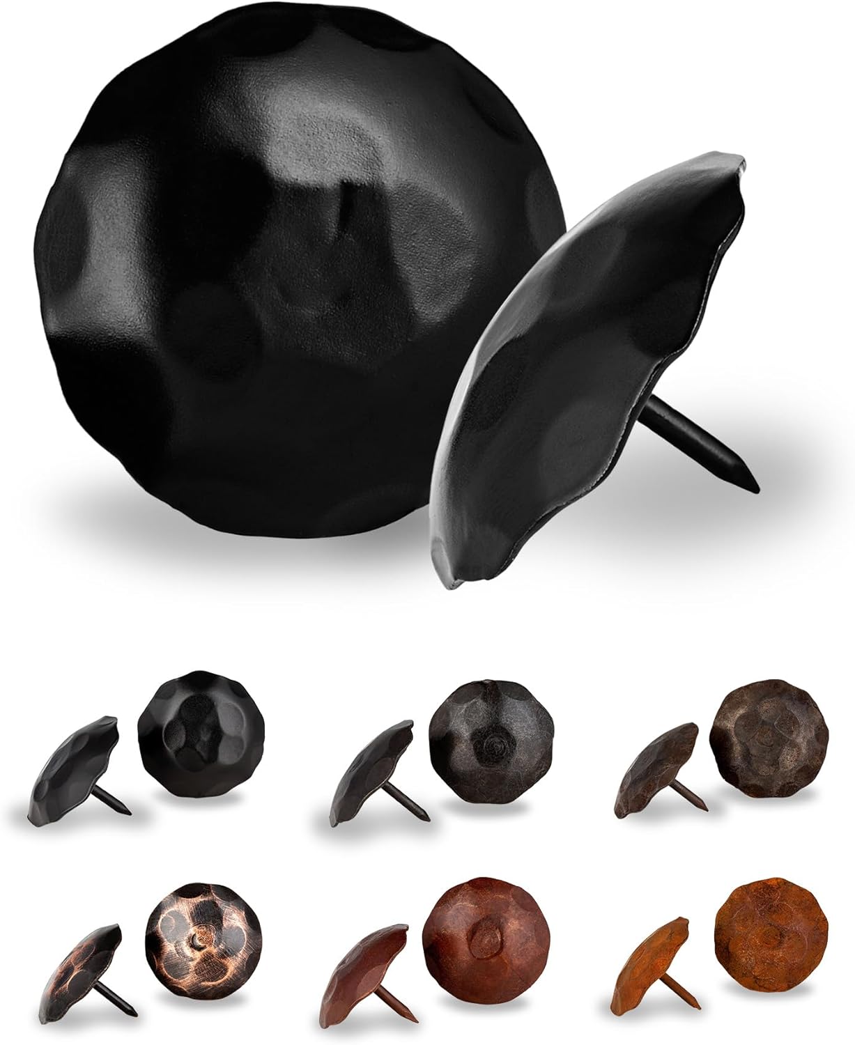 50 Pack 2" Round Head Iron Clavos Decorative Nails – Black – Handmade Rustic Round Fasteners for Farmhouse Shutters, Faux Wood Beams, Barn Doors, Shutters, Gates – Ornamental Wood Accent