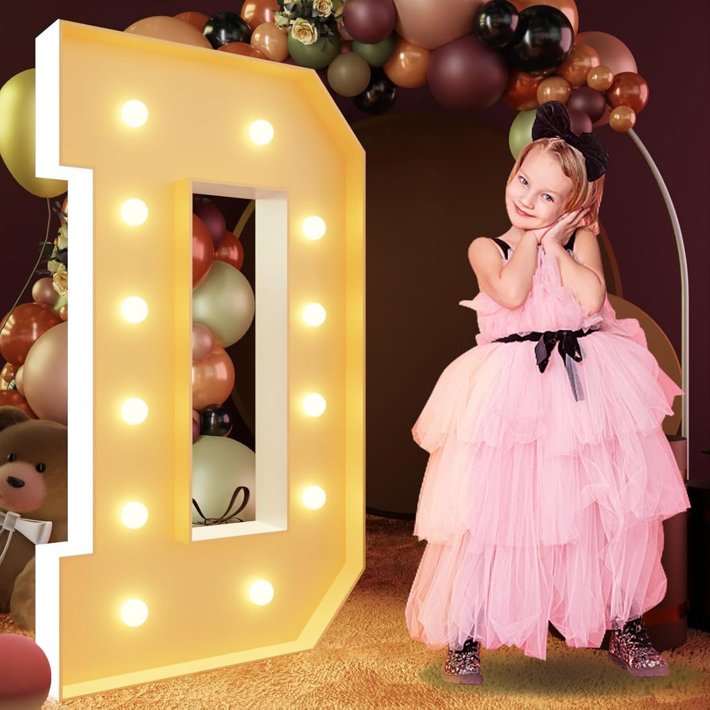 imprsv 4FT Marquee Letters Large Light Up Letters for Birthday Party Decor Wedding Decorations, Marquee D for Party Decoration, Large Signs Arch Kit Decorations