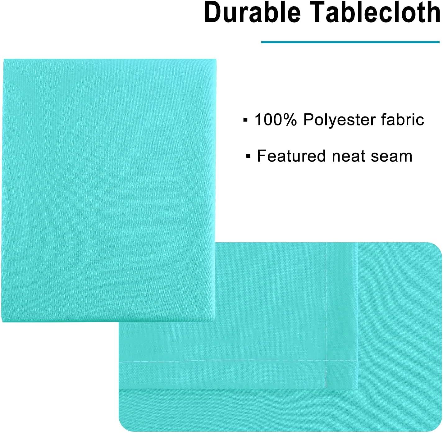 Hiasan Rectangle Tablecloth - Waterproof Spillproof and Wrinkle Resistant Washable Polyester Table Cloth for Dining Party, 52 x 70 inch, Aqua