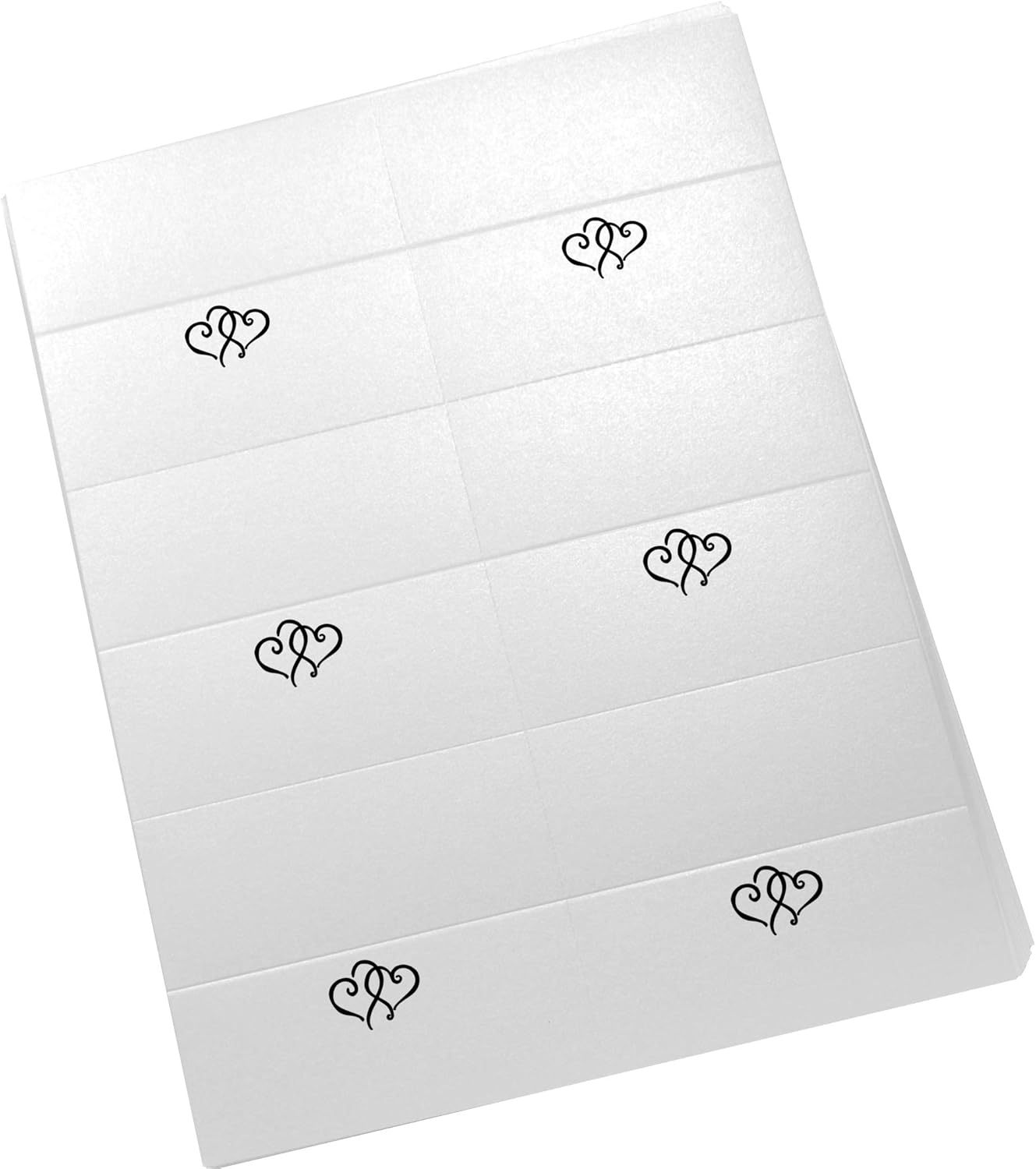 Linked Hearts Printable Place Cards, Black (Choose Color), Set of 150 (25 Sheets), Laser & Inkjet Printers - Wedding, Party, Dinner, and Special Events - Made in the USA