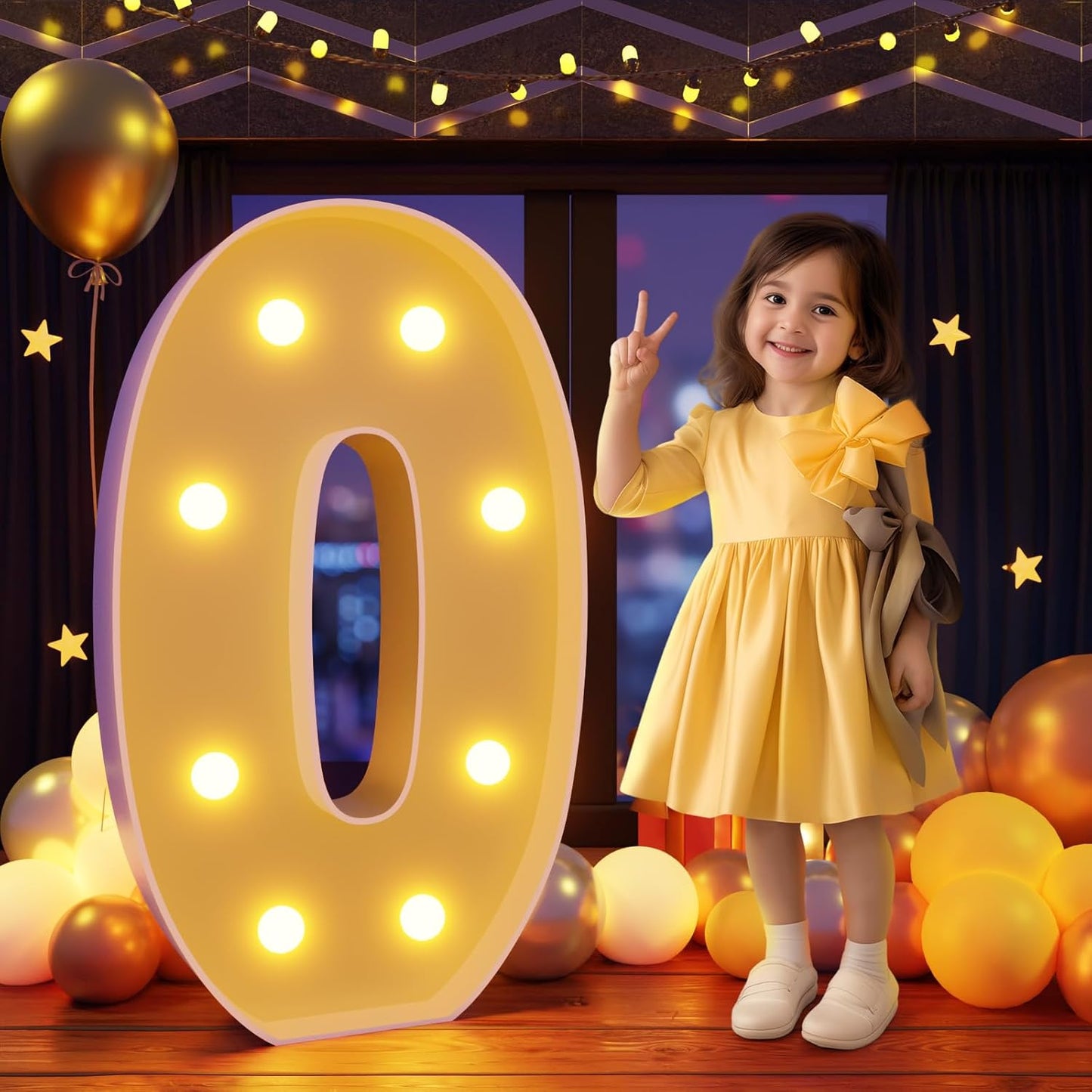 Marquee Numbers 3 Feet Tall Large Light Up Numbers 40th 50th 60th Birthday Decorations Women Men Big Yellow Light Outdoor Anniversary Decorations Balloon Arch Kit Party Backdrop 0