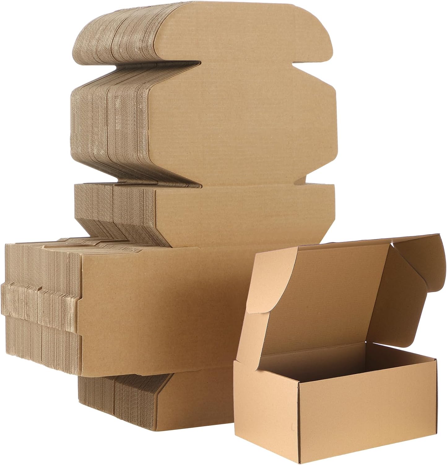 Qilery 200 Pcs Shipping Boxes Cardboard Gift Corrugated Cardboard Brown Boxes Mailer Packaging for Mailing Small Business Present (6 x 4 x 3 Inch)