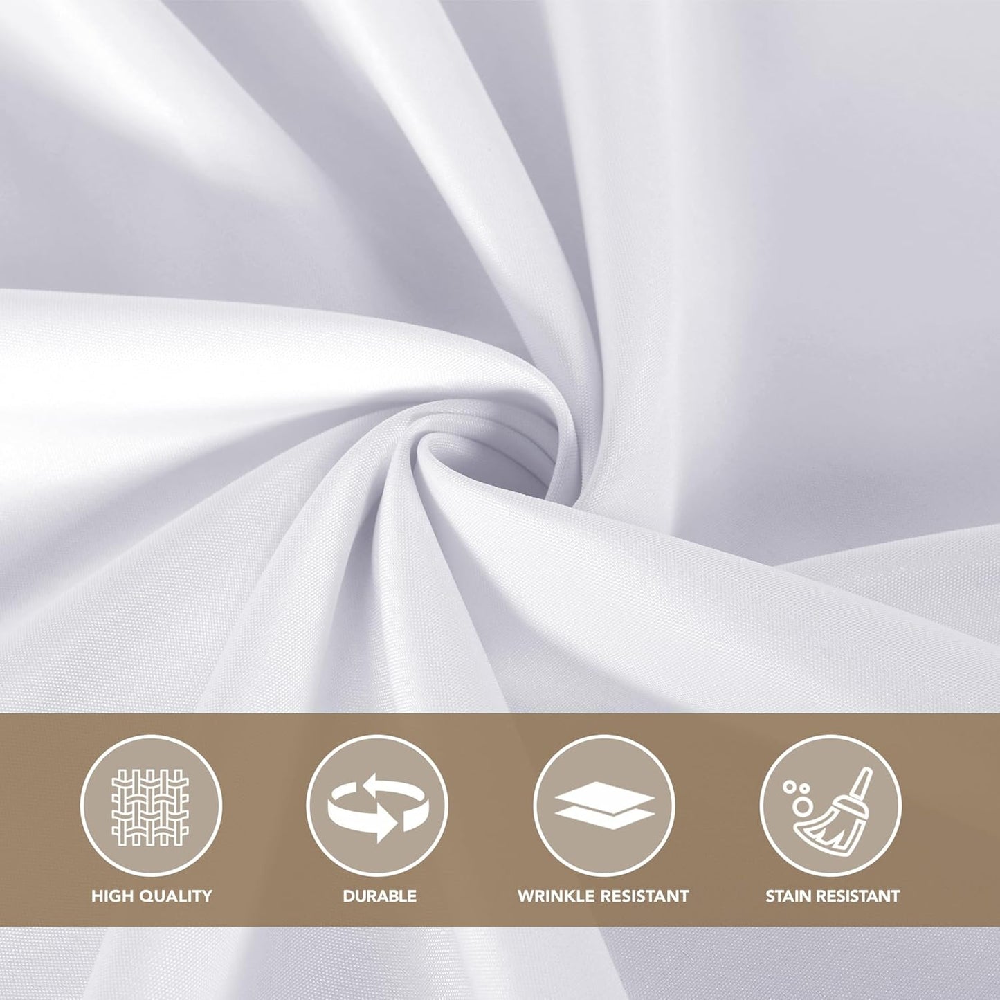sancua White Square Tablecloths 70x70 Inch, 2 Pack - Fabric Table Cloth for Square or Round Tables, Washable Polyester Table Cover for Outdoor Party, Birthday, Decorative Display Tables
