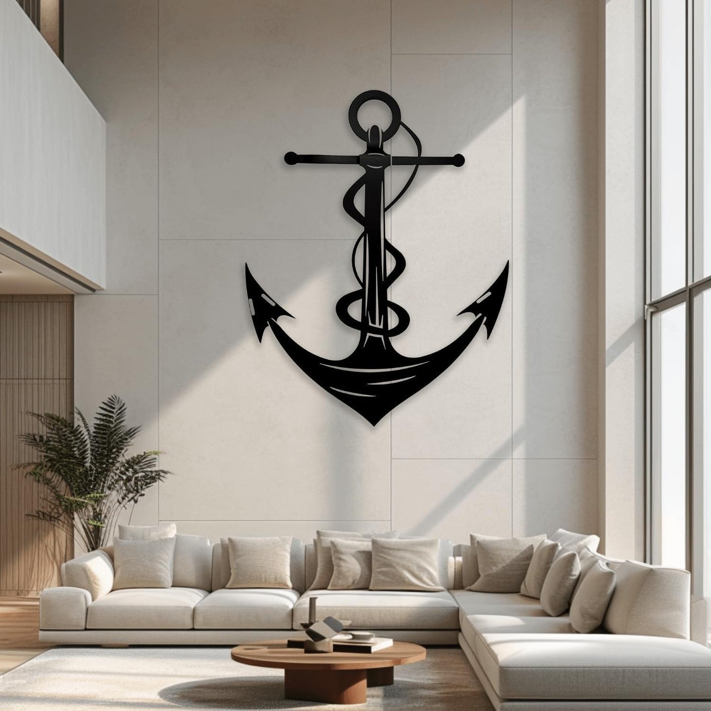 XXQ Anchor Metal Wall Decor, Anchor Metal Wall Art for Bedroom Living Room Dorm Antique Anchor Wall Decor Antique Metal Anchor Farmhouse Decor (Whhite, 24" x 35" / 60 x 90cm)